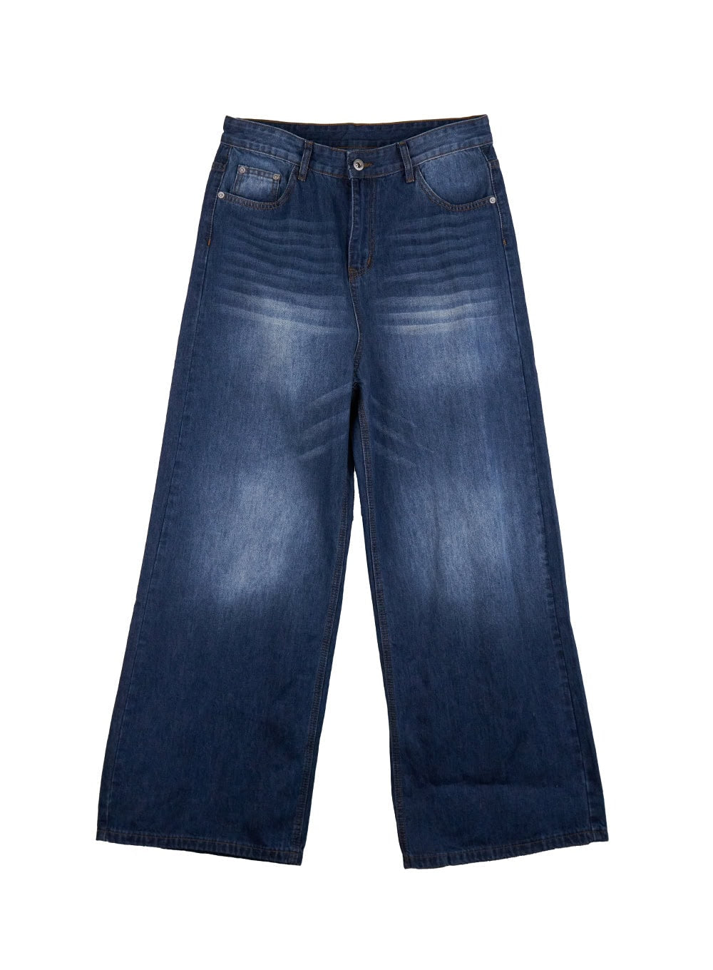 Men's Washed Relaxed-Fit Jeans (Blue) IJ517