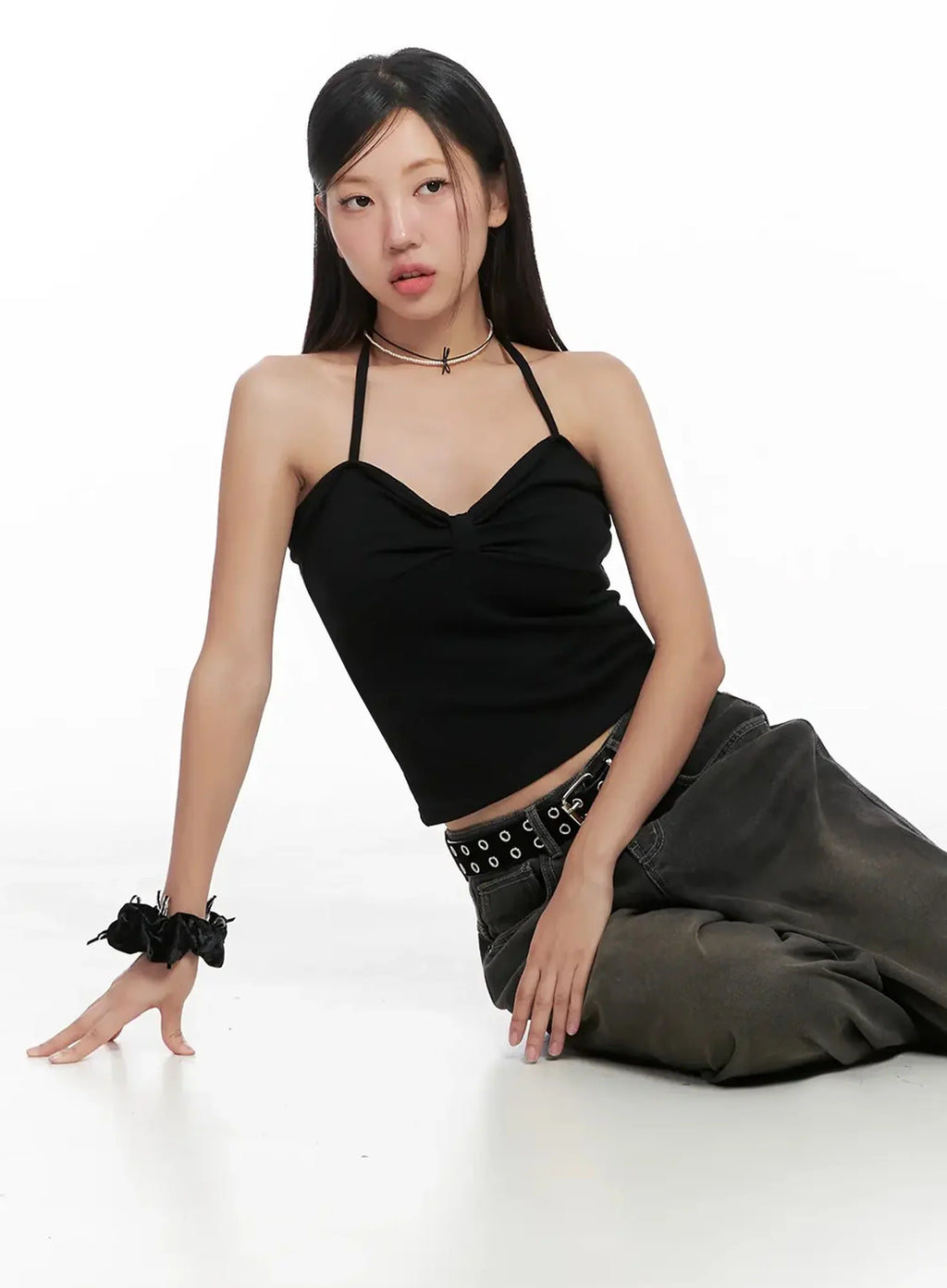 Halter Neck Cropped Tank Top IG527