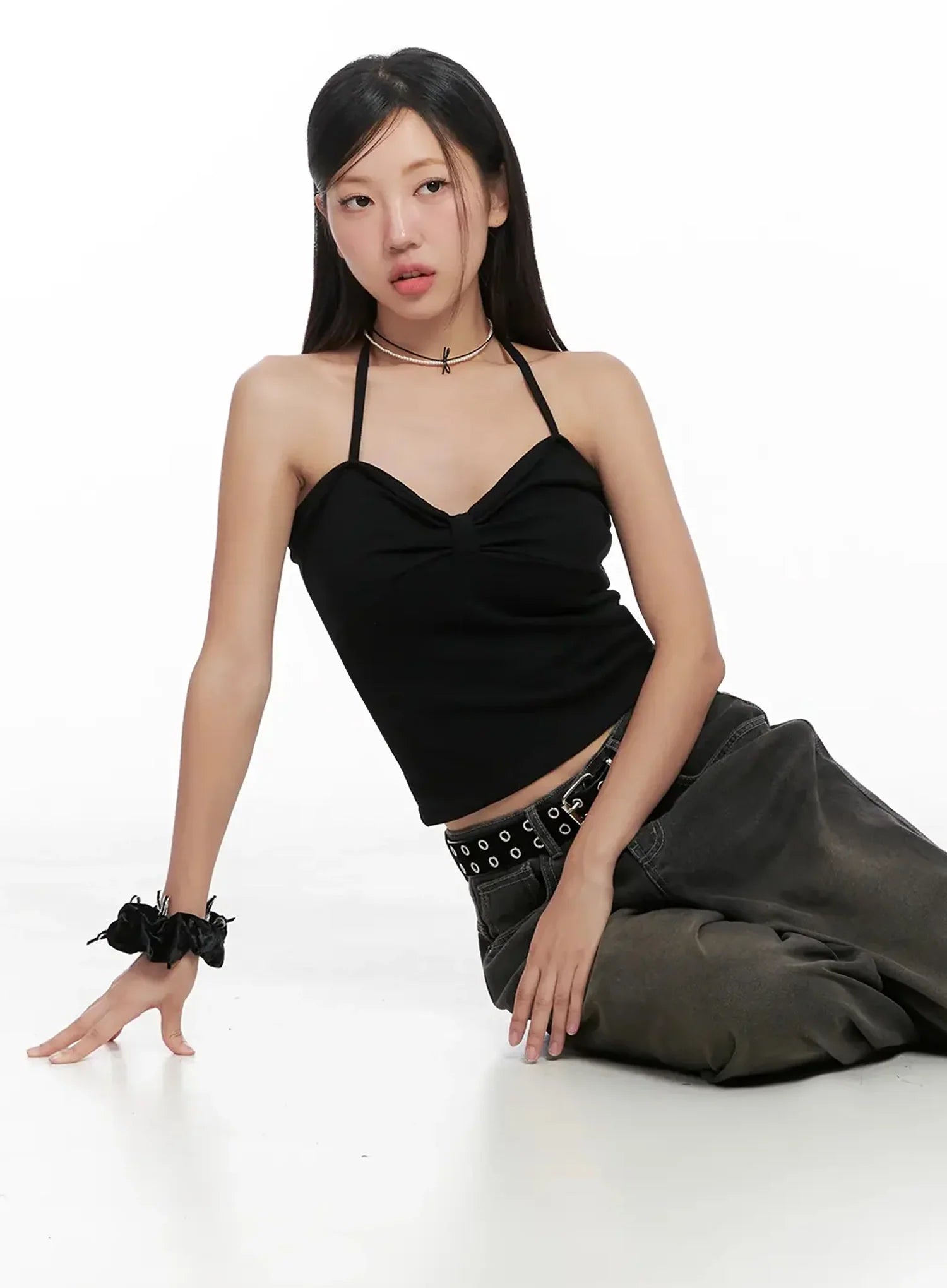 Halter Neck Cropped Tank Top IG527