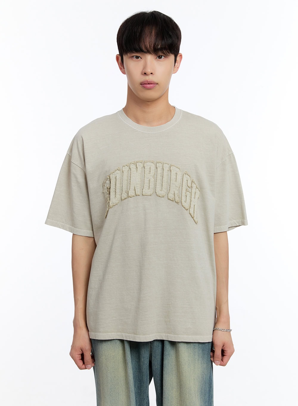 Men's Patch Washed Oversize T-Shirt IY529