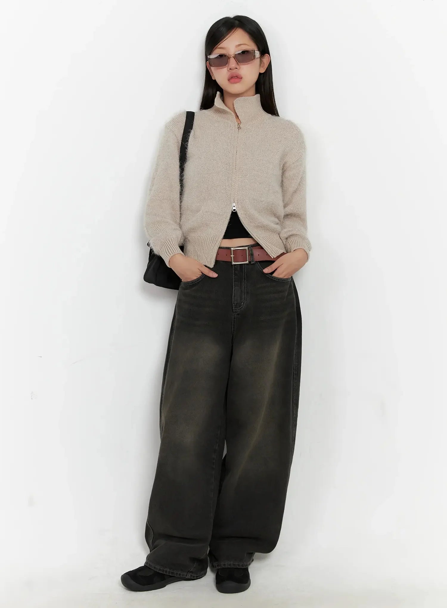 High Neck Zip Up Sweater IG527