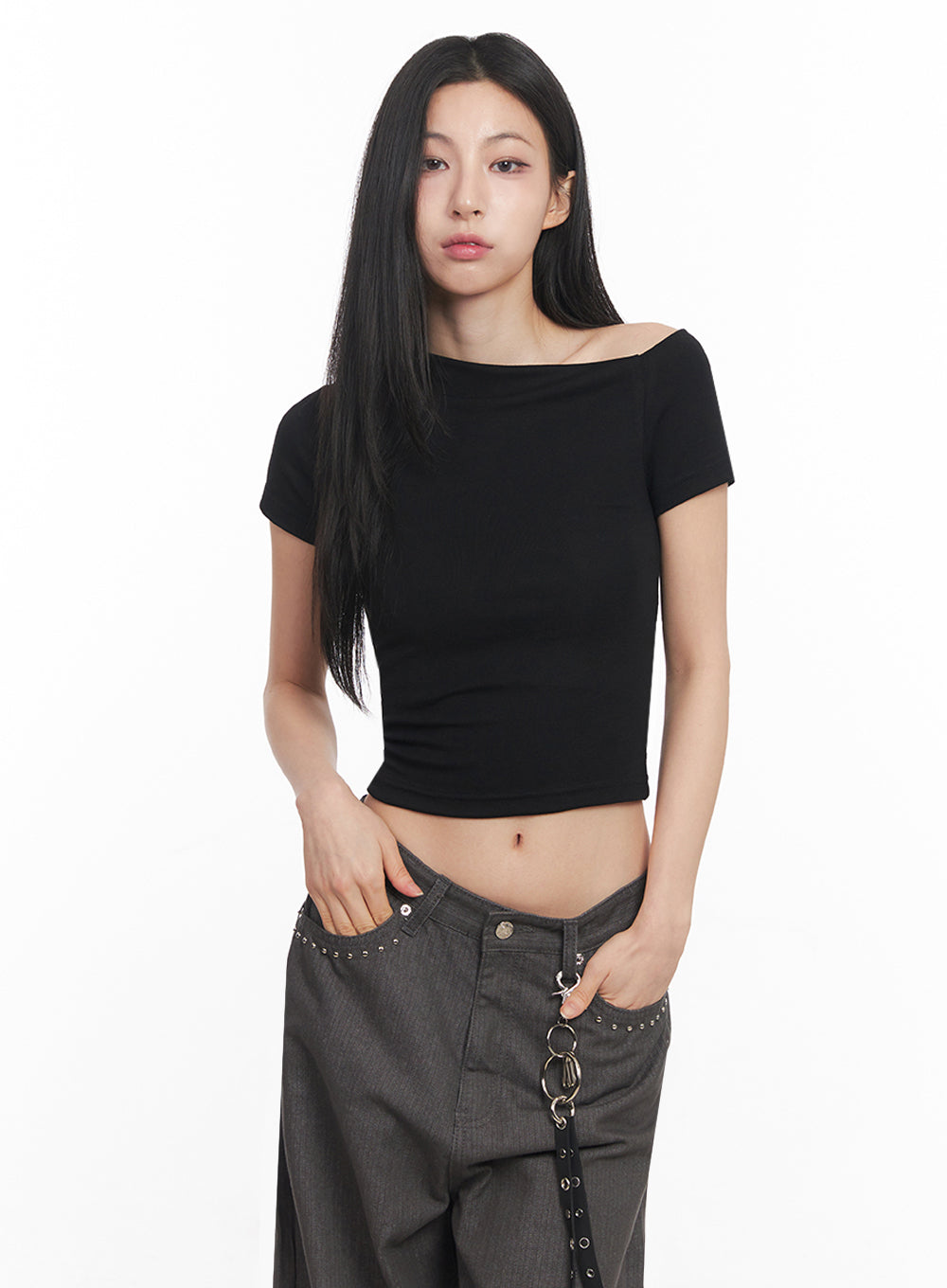 Classic One-Shoulder Crop Top IY516