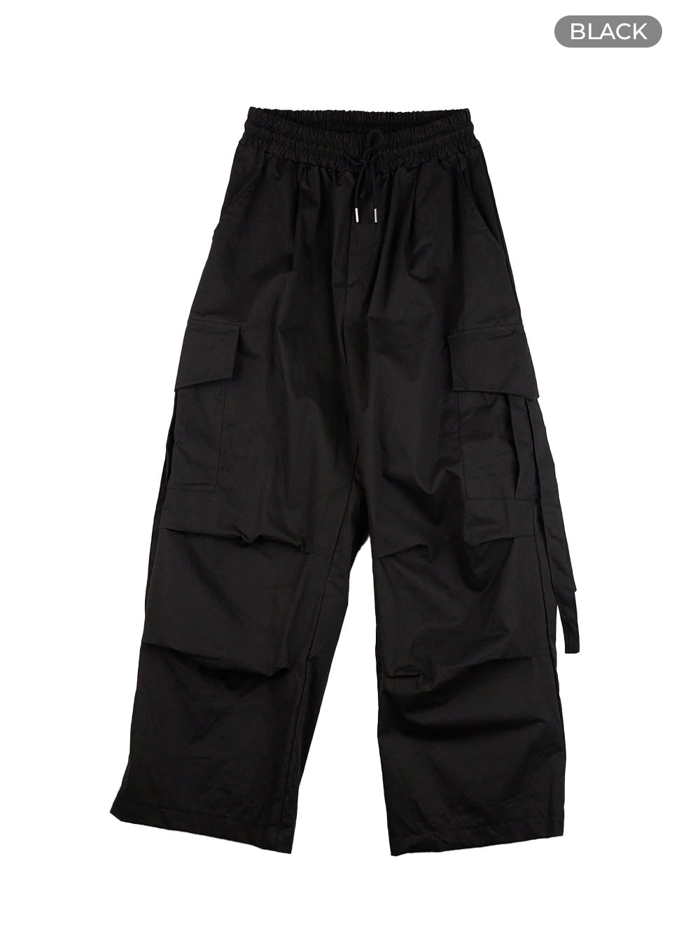 Men's Cargo Chic Cotton Wide-Leg Pants (Black) IG402