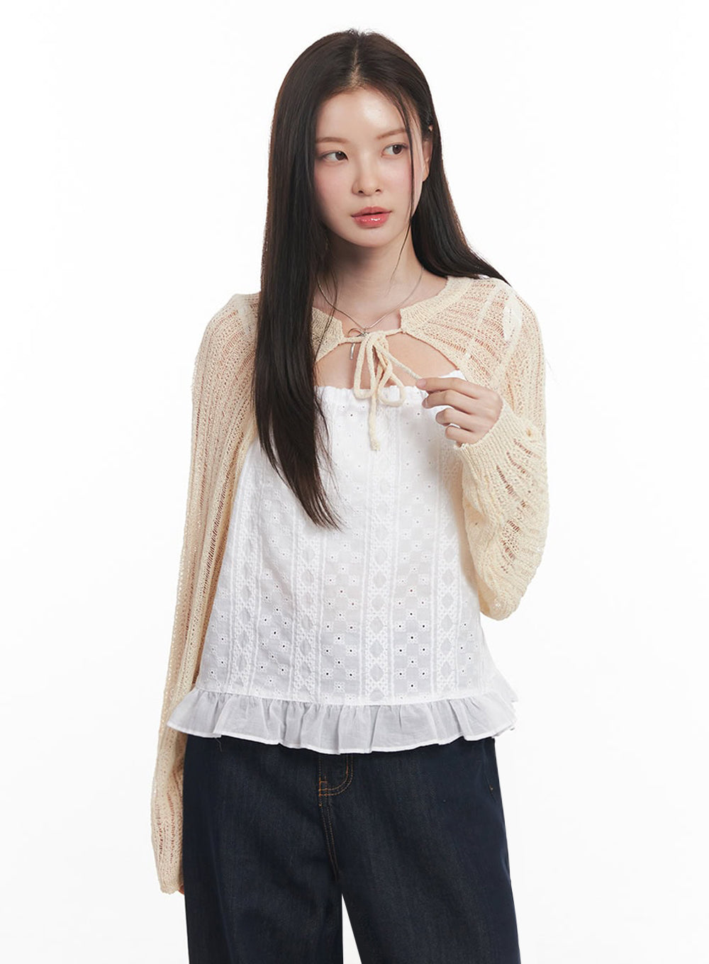 Sheer Knit Bolero Cardigan IY509