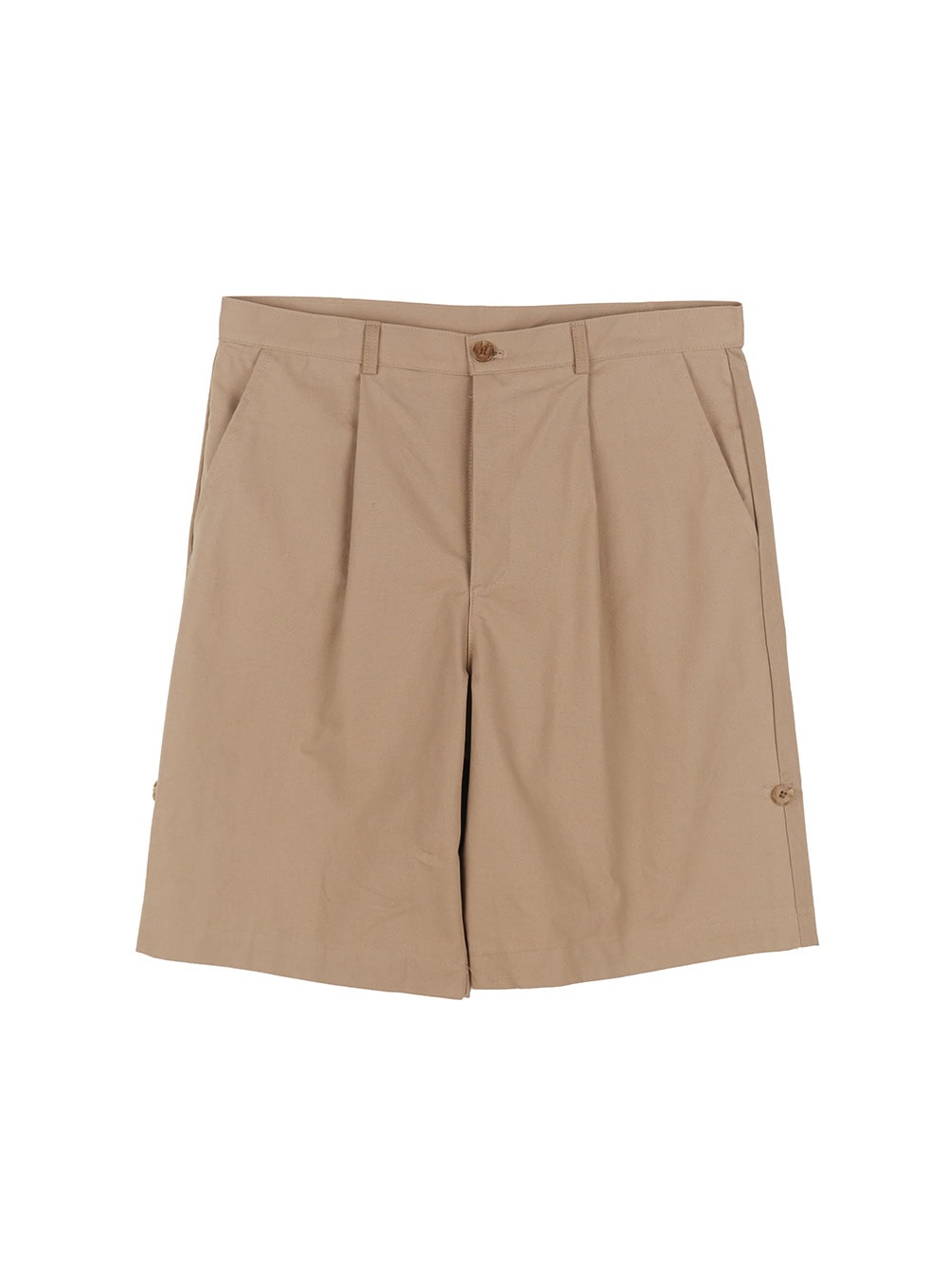 Men's Roll-Up Cotton Shorts (Dark Beige) IA518