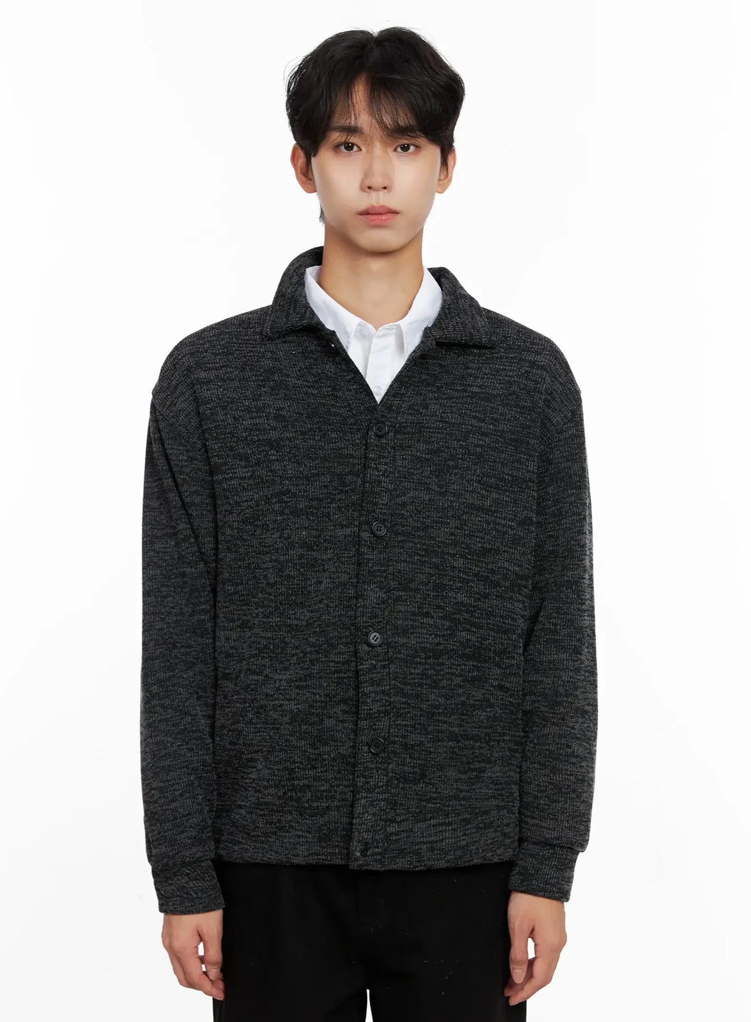 Men's Button-Up Collar Knit Cardigan IO517