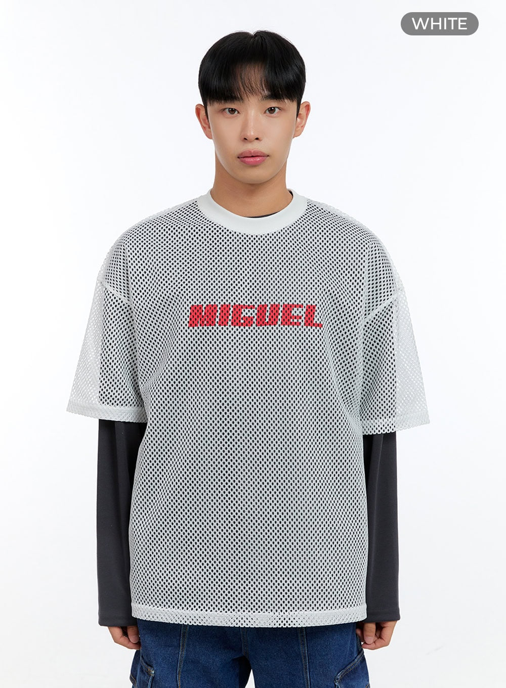 Men's Graphic Oversize Mesh T-shirt IG409