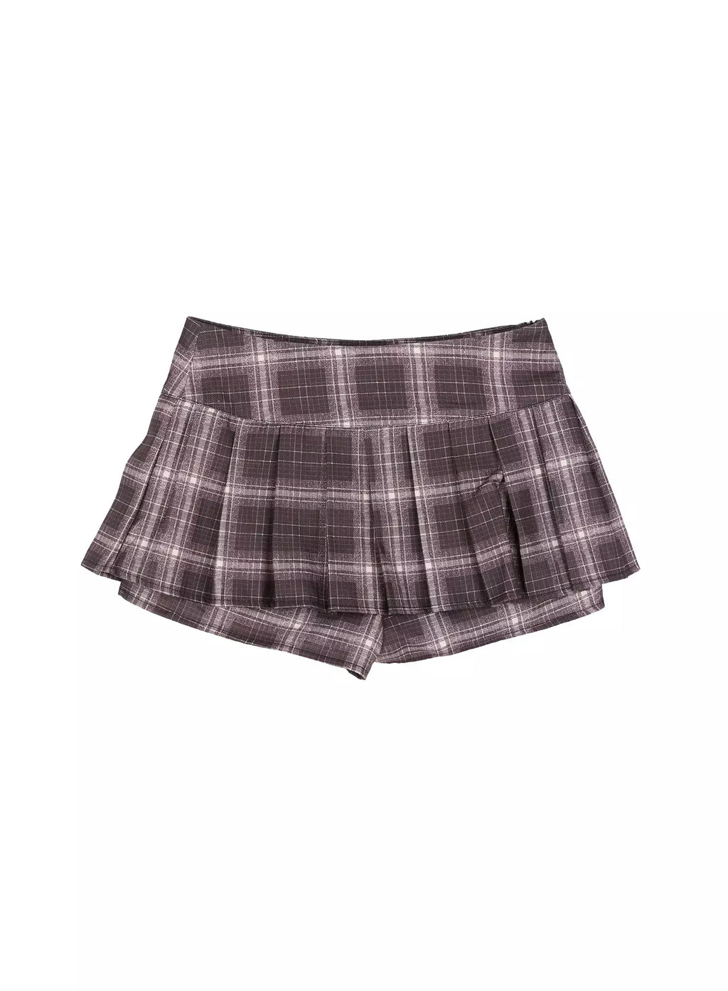 Plaid Pleated Mini Skirt IU524