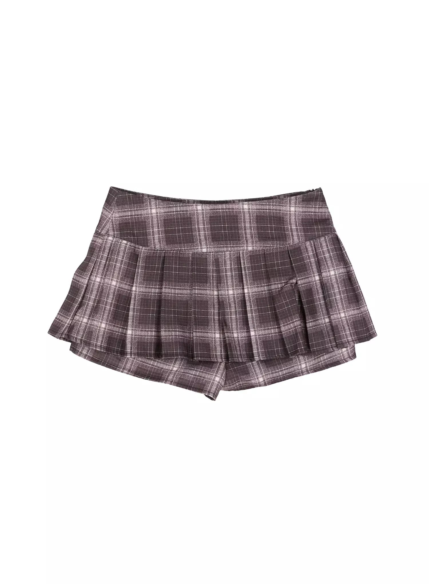 Plaid Pleated Mini Skirt IU524