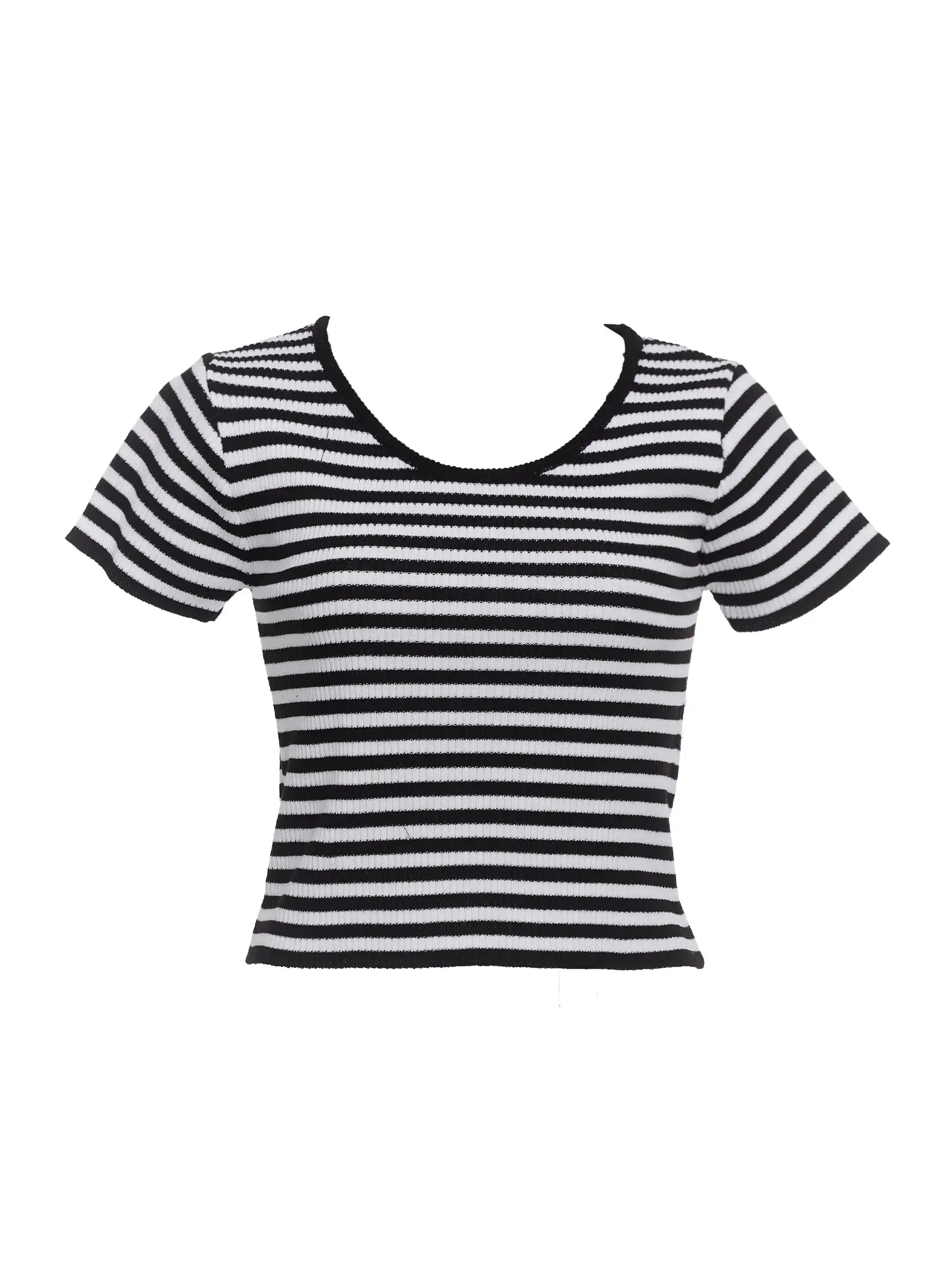 Casual Striped Knit T-Shirt IC503