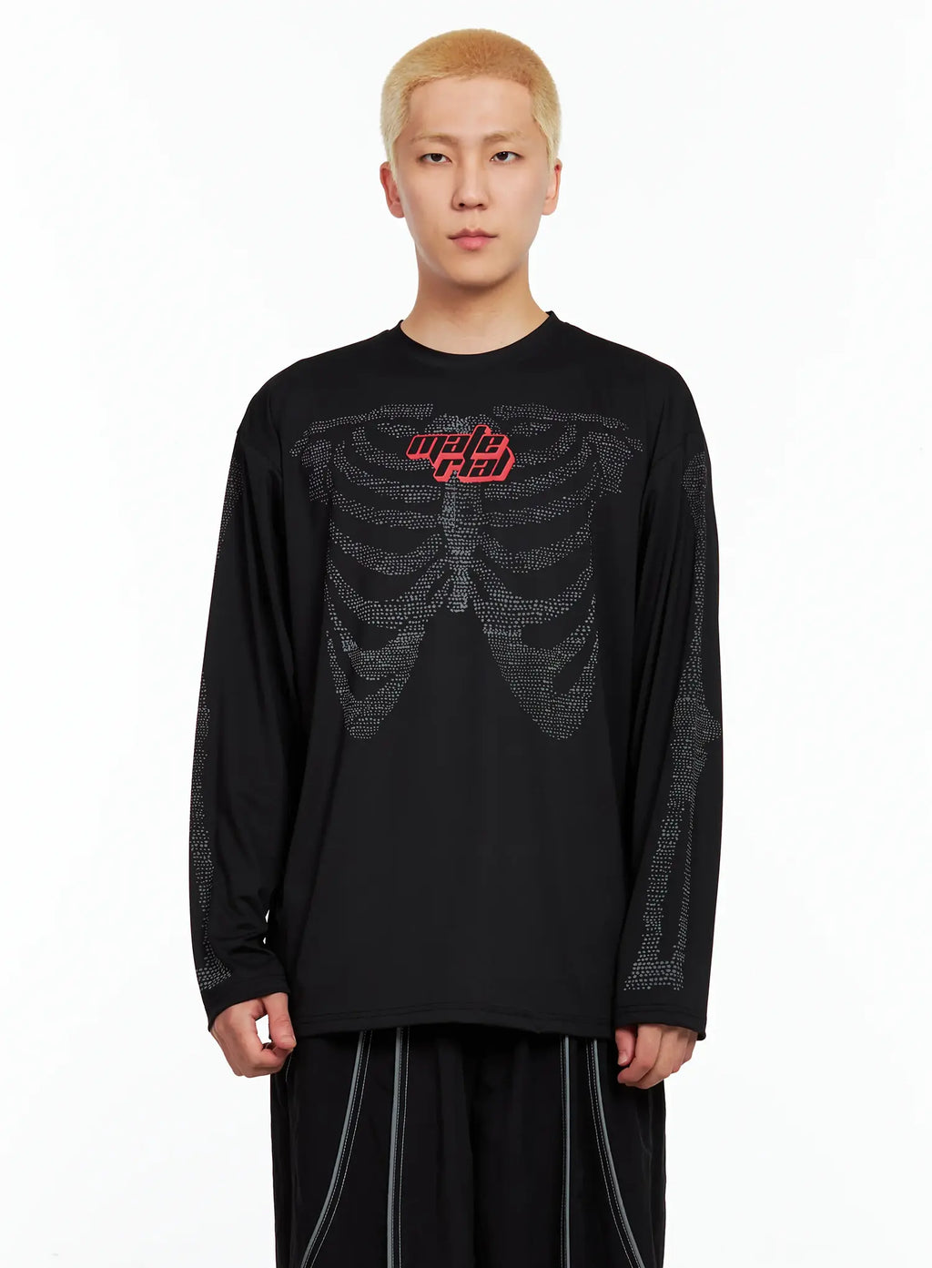 Men's Graphic Skull Long-Sleeve Tee IL511