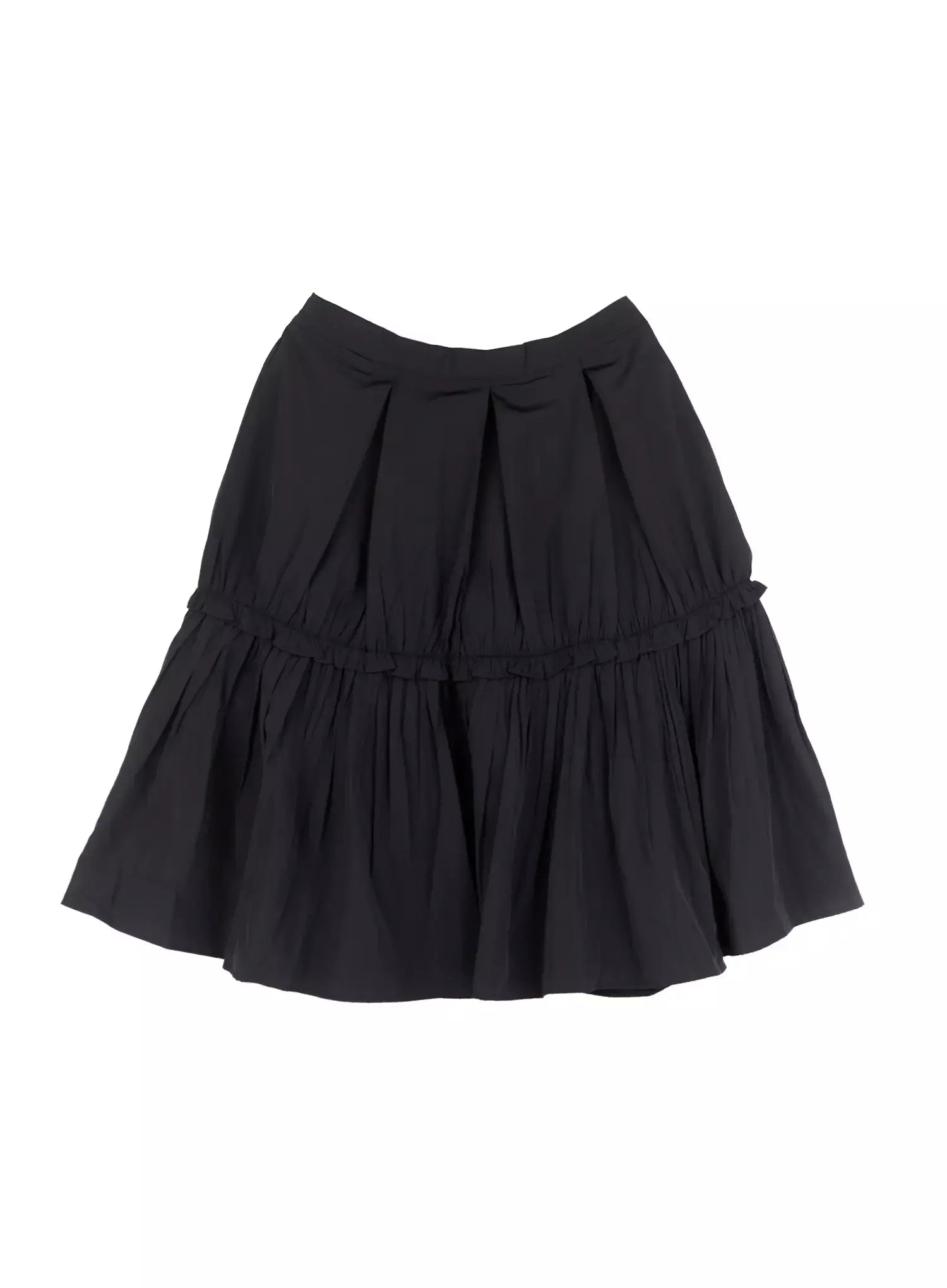 Pleated Nylon Midi Skirt IS516