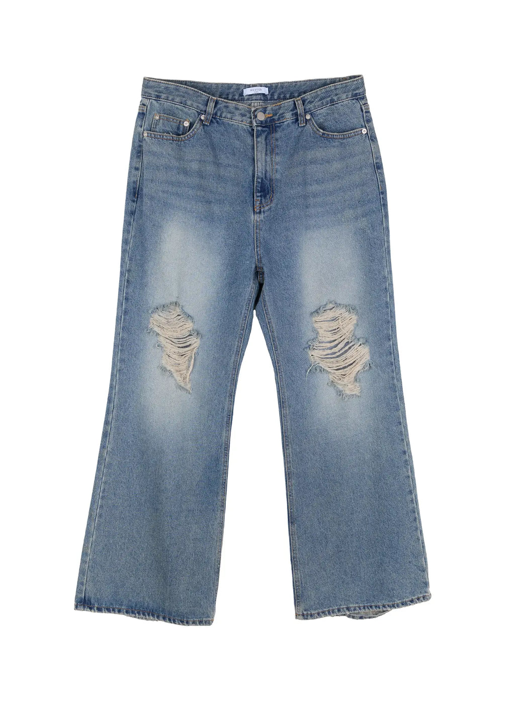 Men's Distressed Wide-Leg Denim Pants IL511