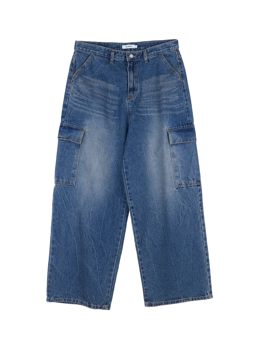 Men's Wide-Leg Cargo Denim Jeans IL518