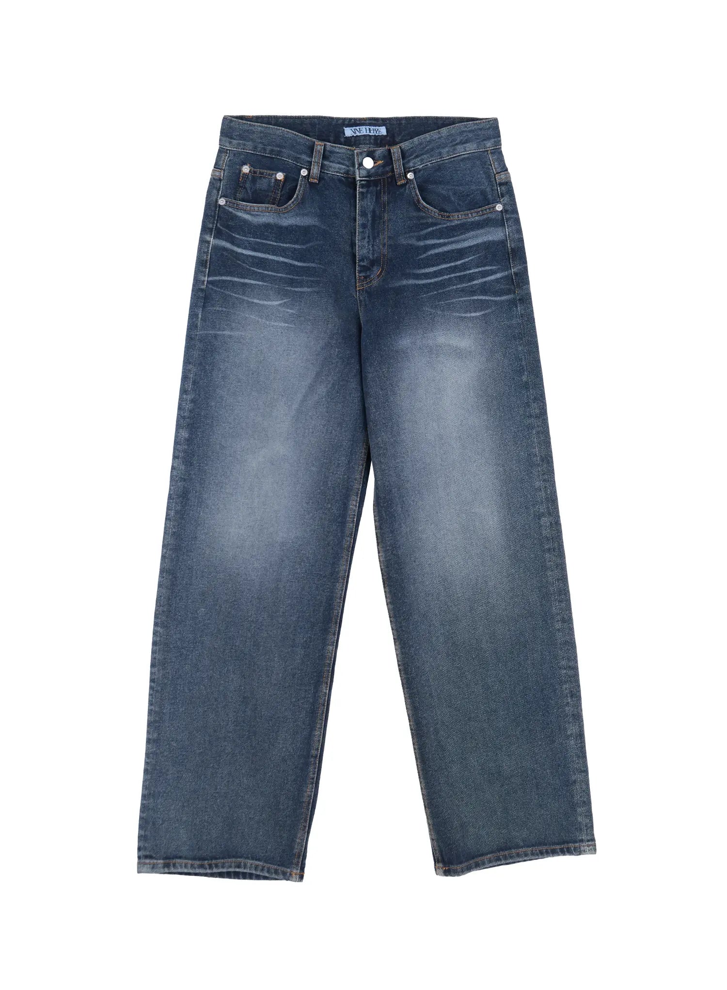 Men's Washed Wide-Leg Jeans IL518