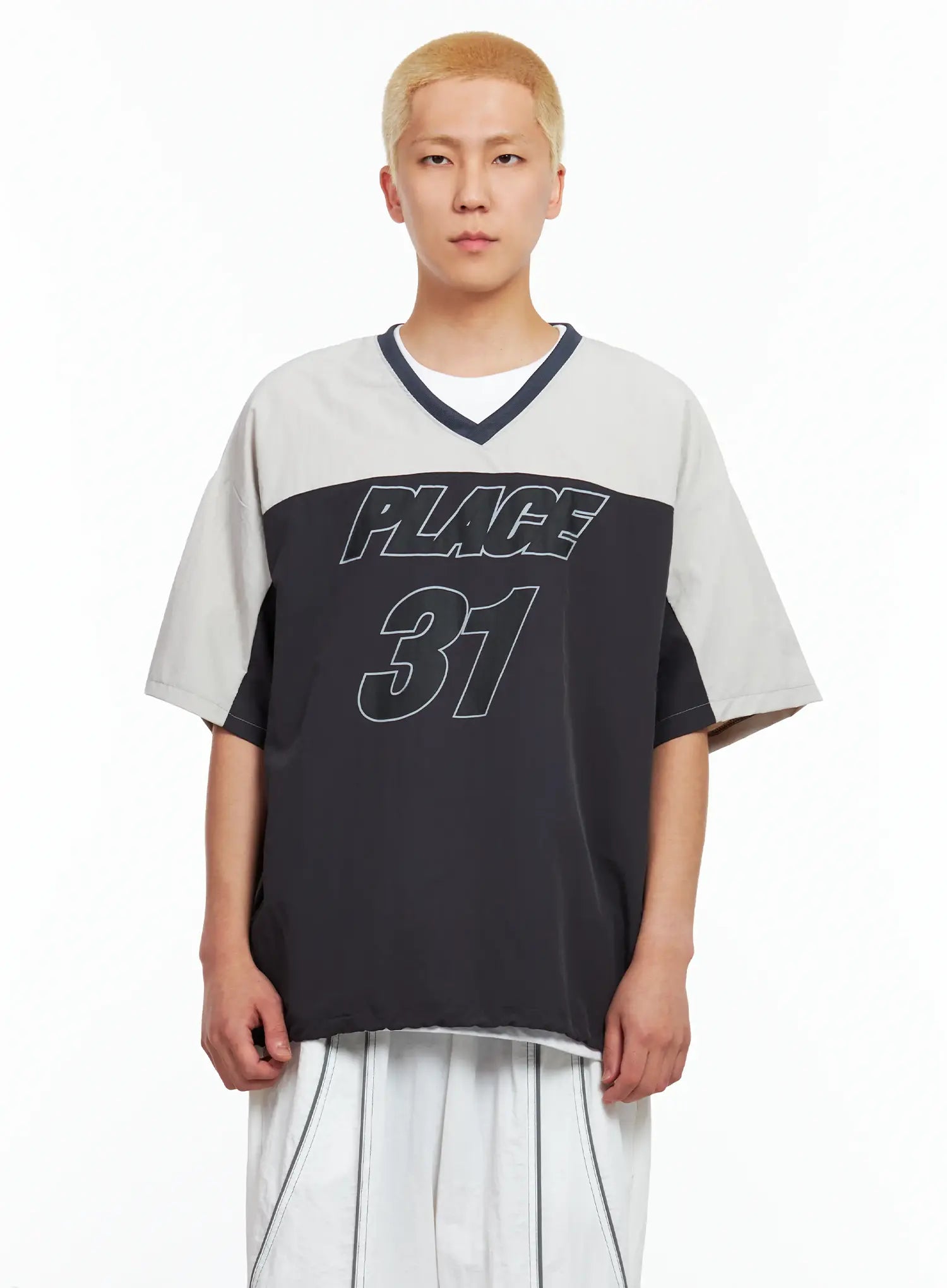 Men's Nylon V-Neck String T-Shirt IL511