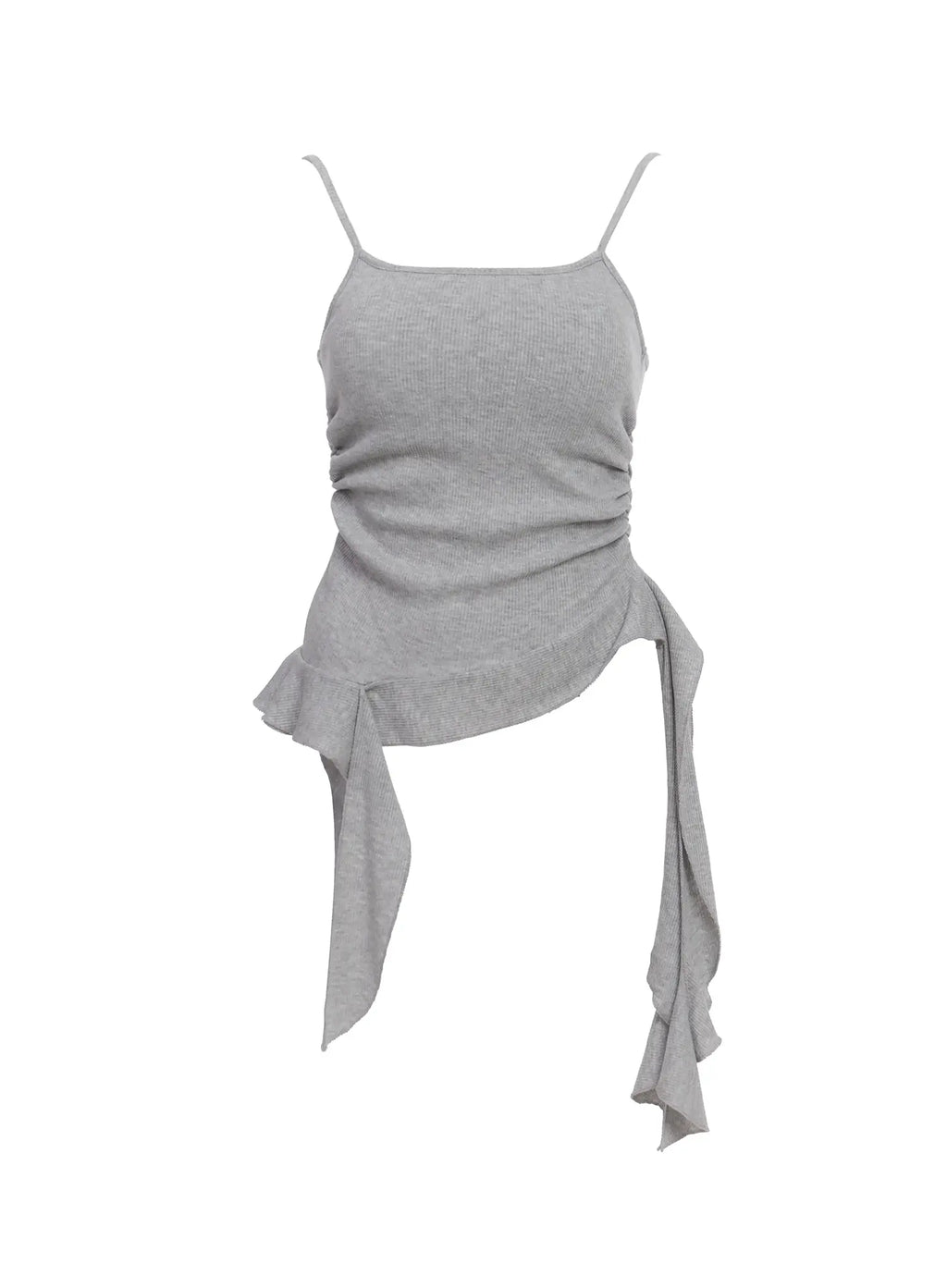 Asymmetric Frill Long Tank Top IC503