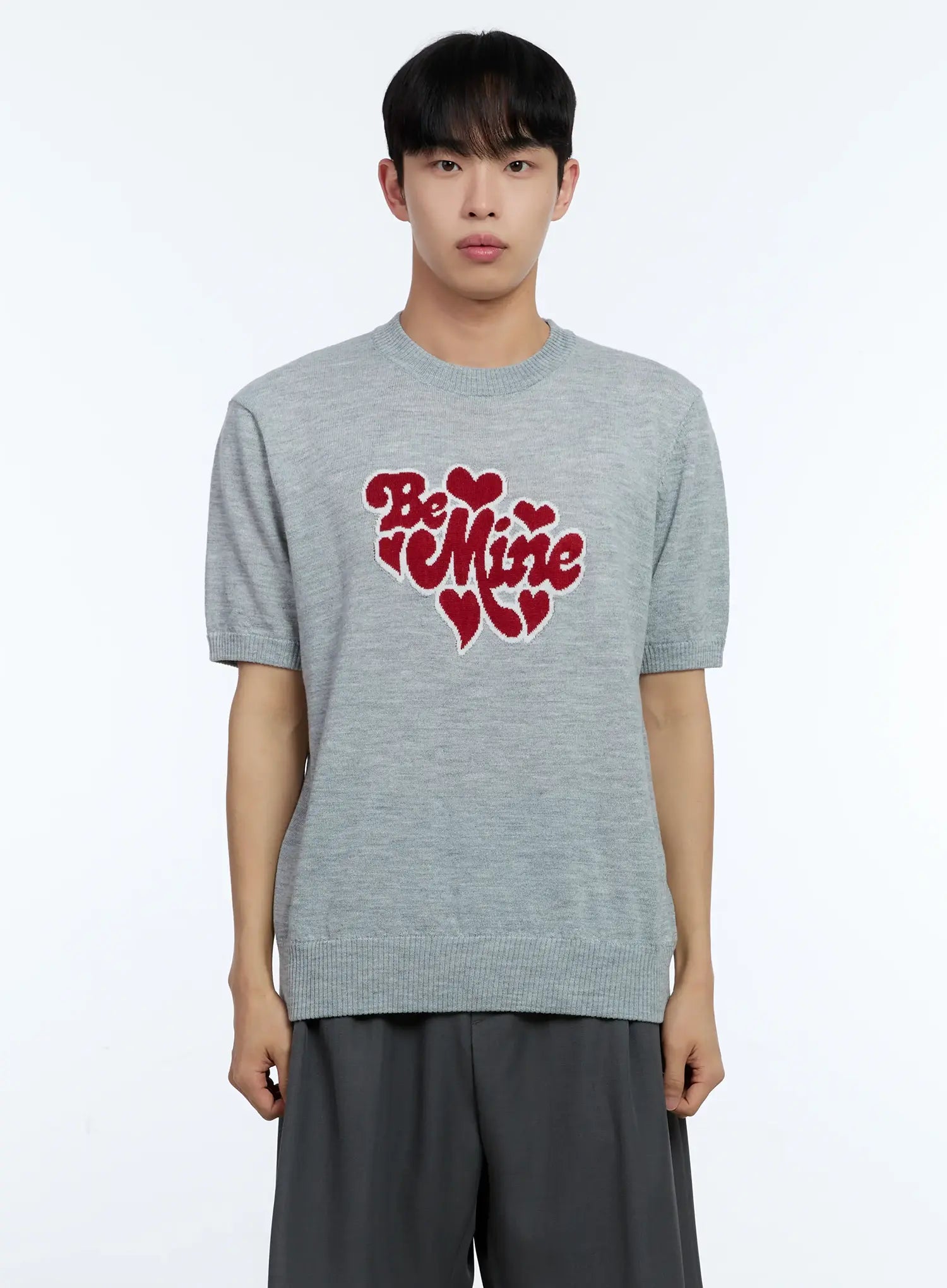 Men's Be Mine Embroidered Knit Tee IL517