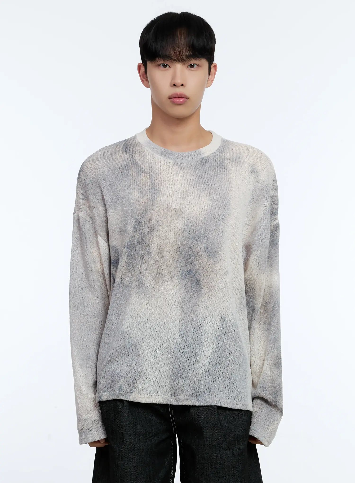 Men's Galaxy Gradient Knit Long Sleeve Tee IL517
