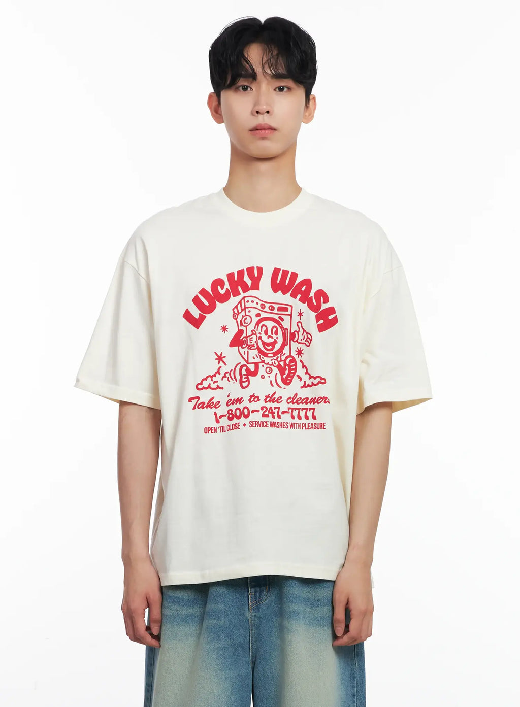 Men's Vintage "Lucky Wash" Graphic T-Shirt IL501