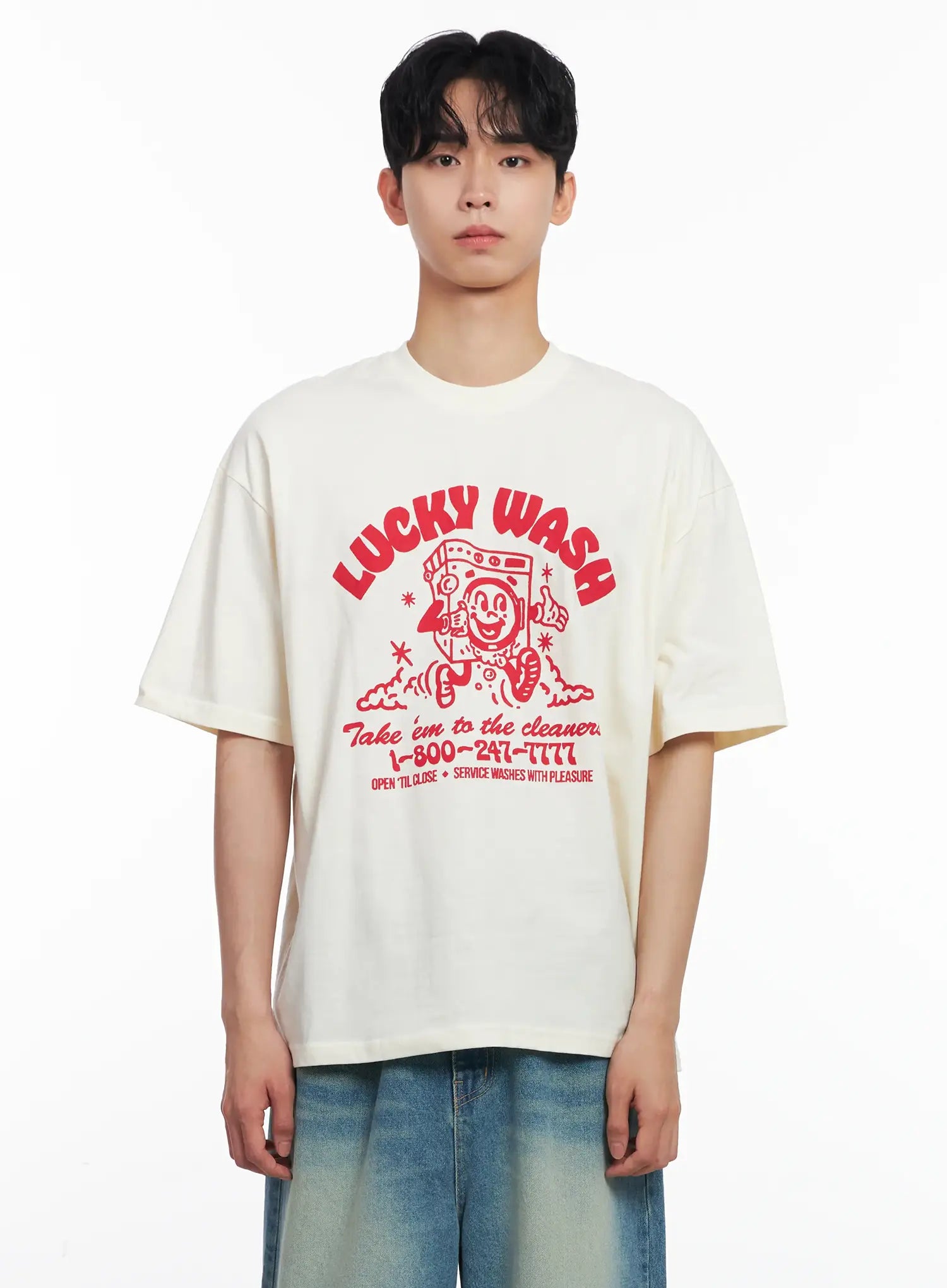 Men's Vintage "Lucky Wash" Graphic T-Shirt IL501