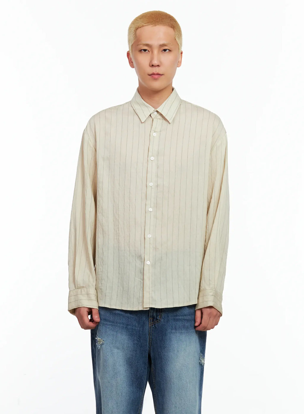 Men's Linen Button-Up Shirt IL514