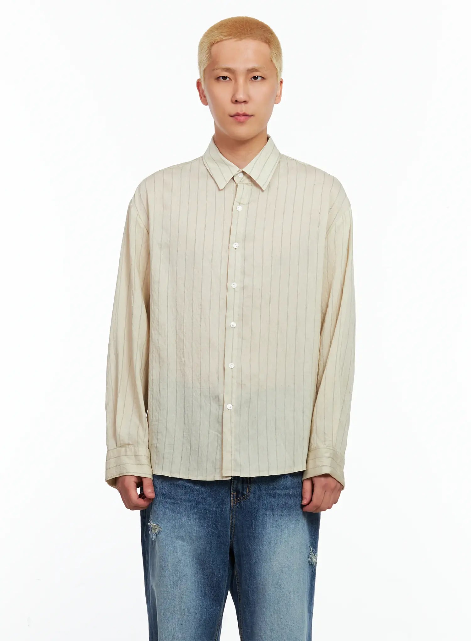 Men's Linen Button-Up Shirt IL514