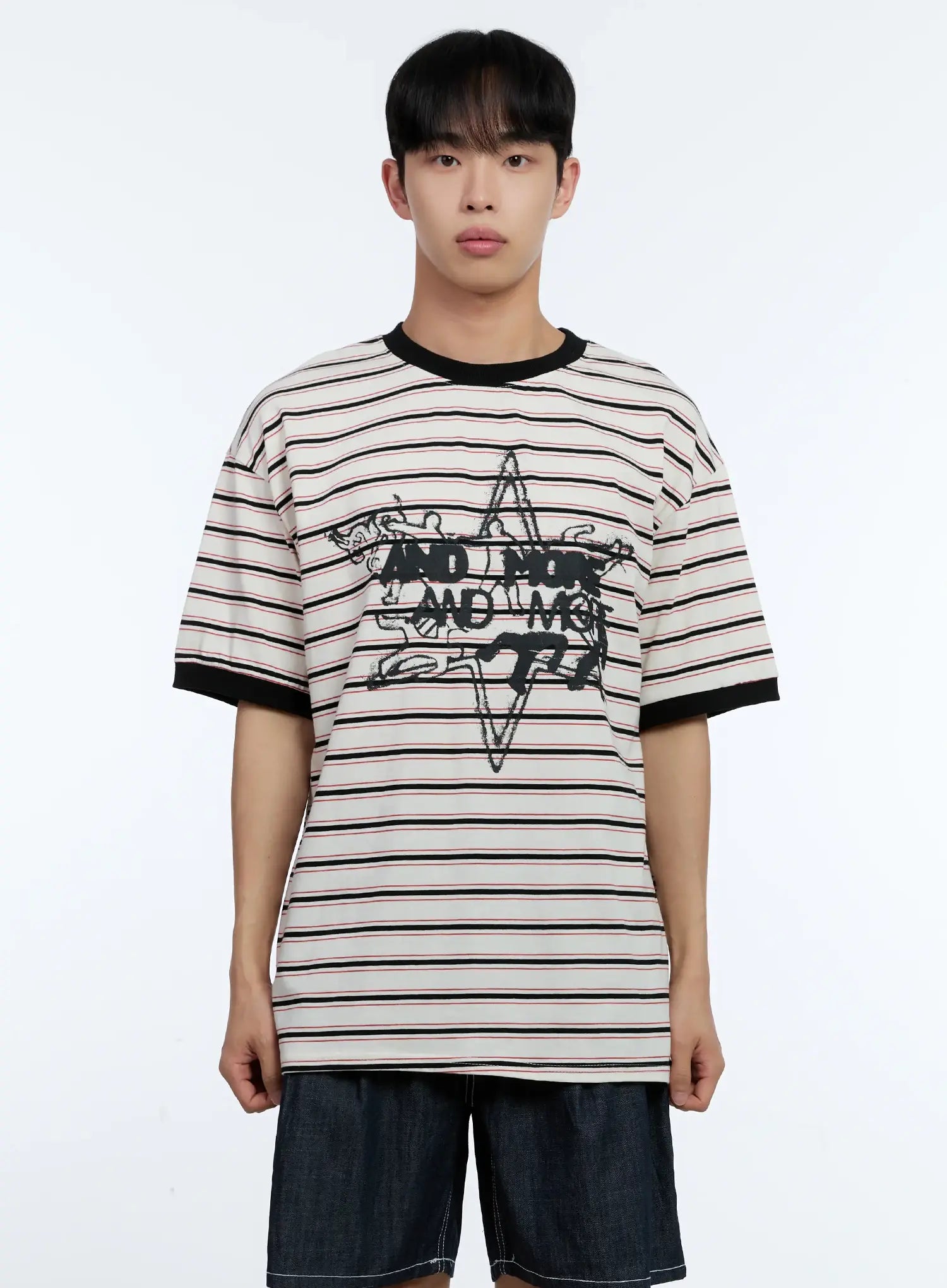 Men's Star Contrast Stripe Tee IL517