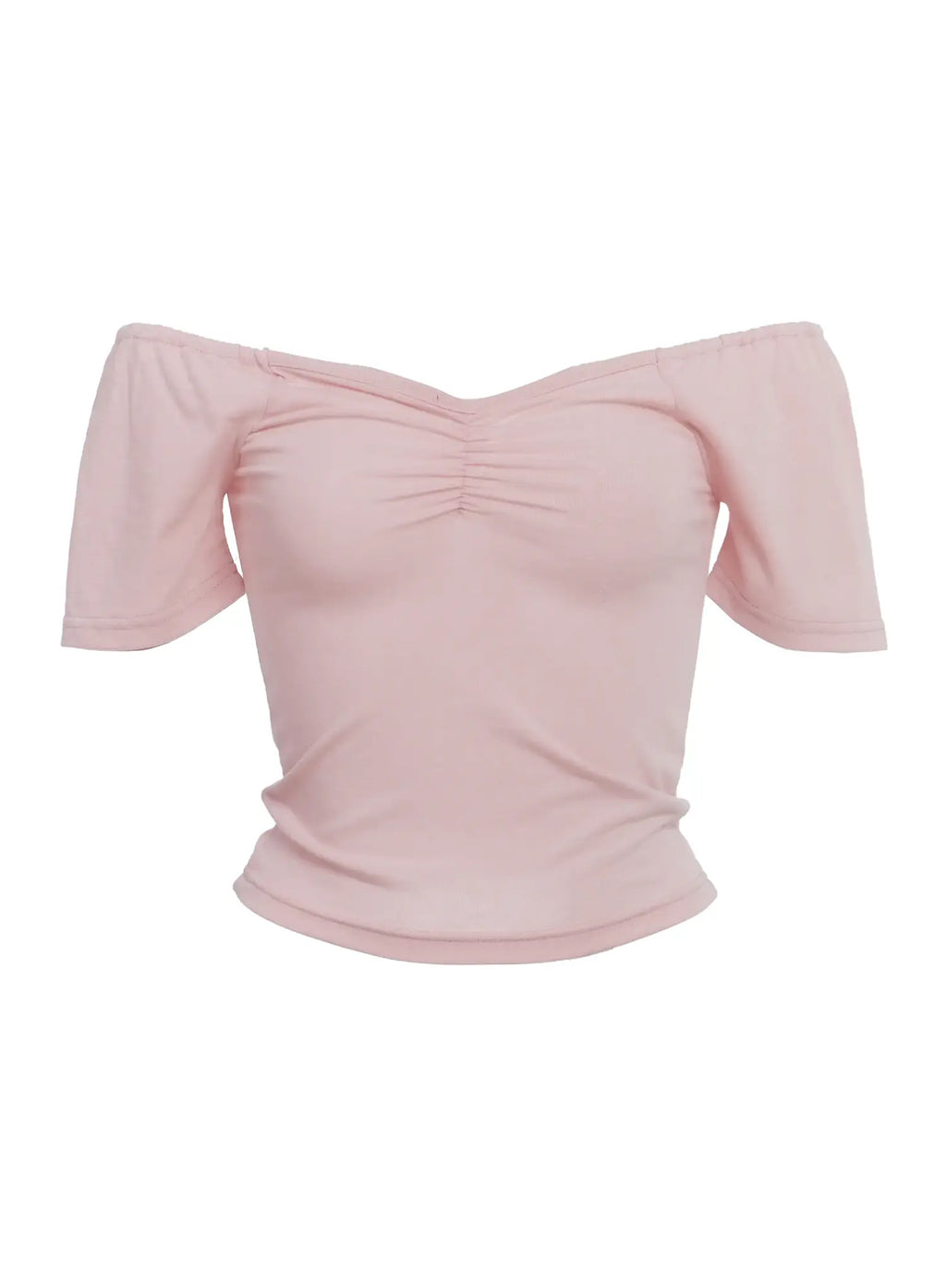 Off-Shoulder Shirred Tee IC503