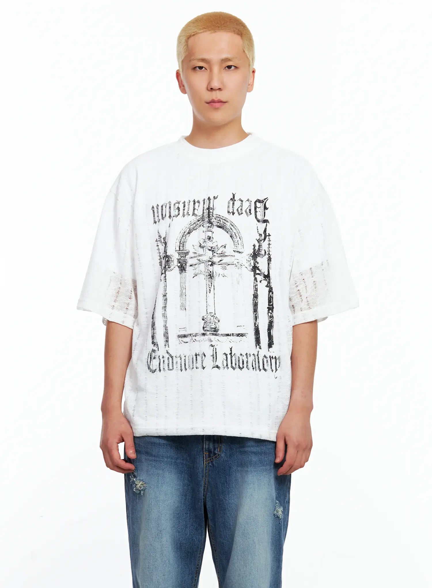 Men's Grunge Gothic Knit Tee IL514