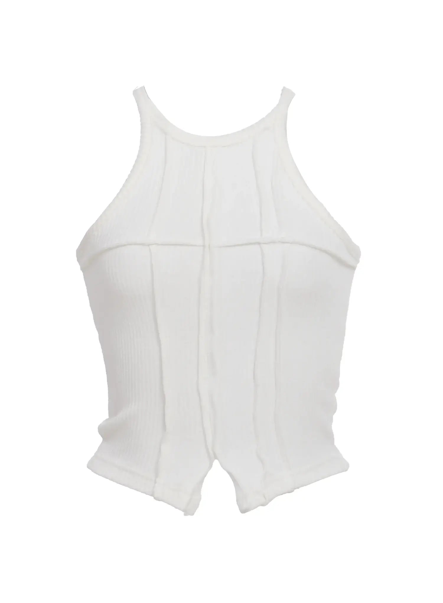 Ribbed Halter Cut-Out Tank  IC503