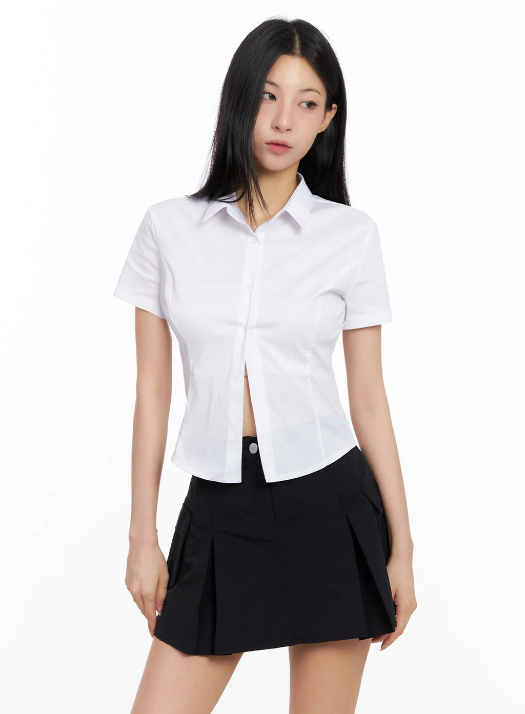 Classic Button-Up Short-Sleeve Shirt IG508