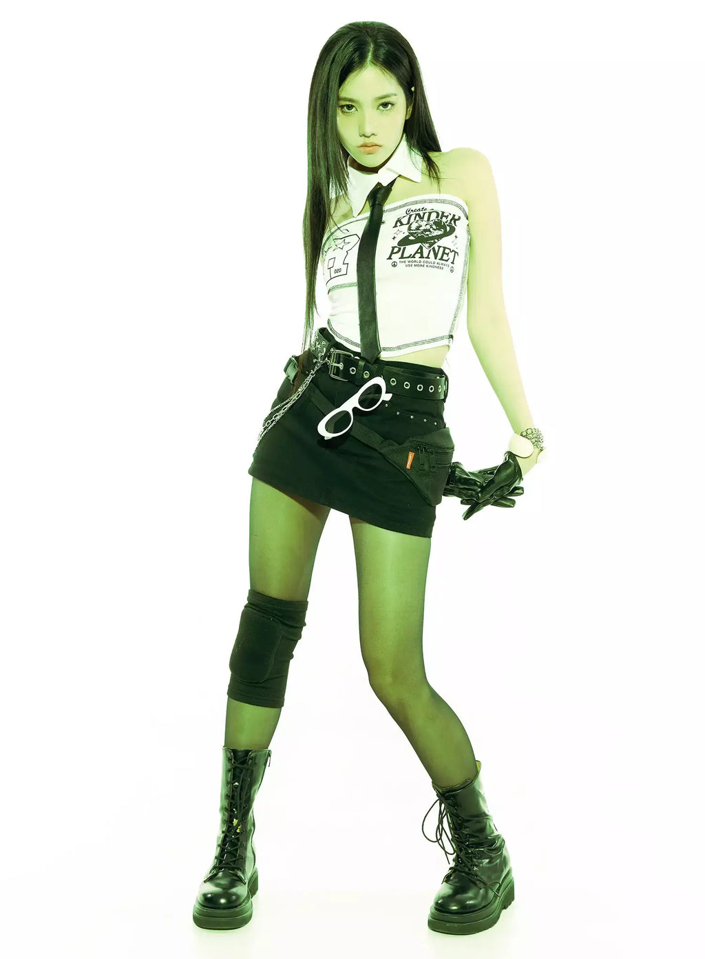 Graphic Collared Tube Top IS525