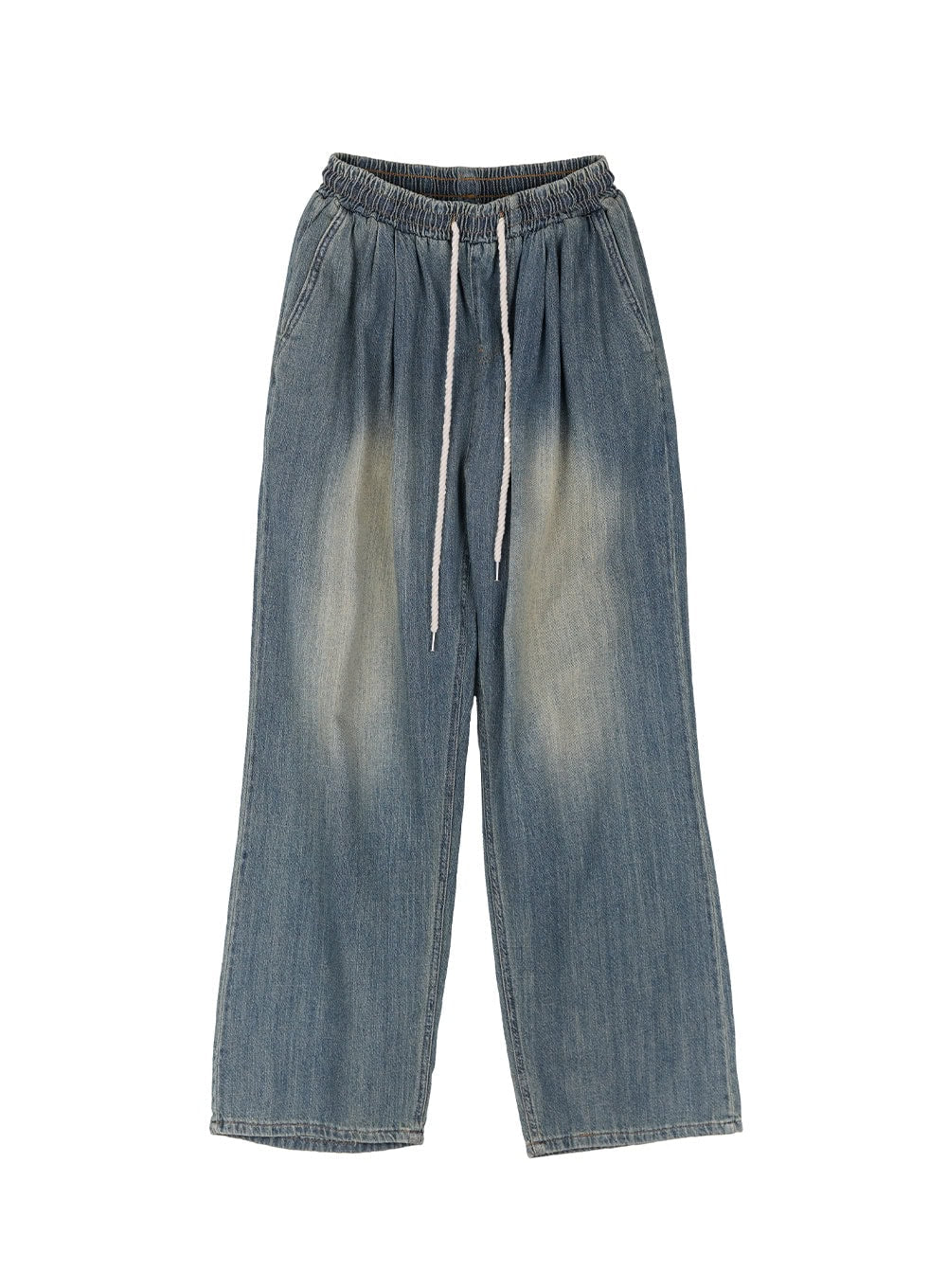 Men's Pintuck Denim Sweatpants (Blue) IY529