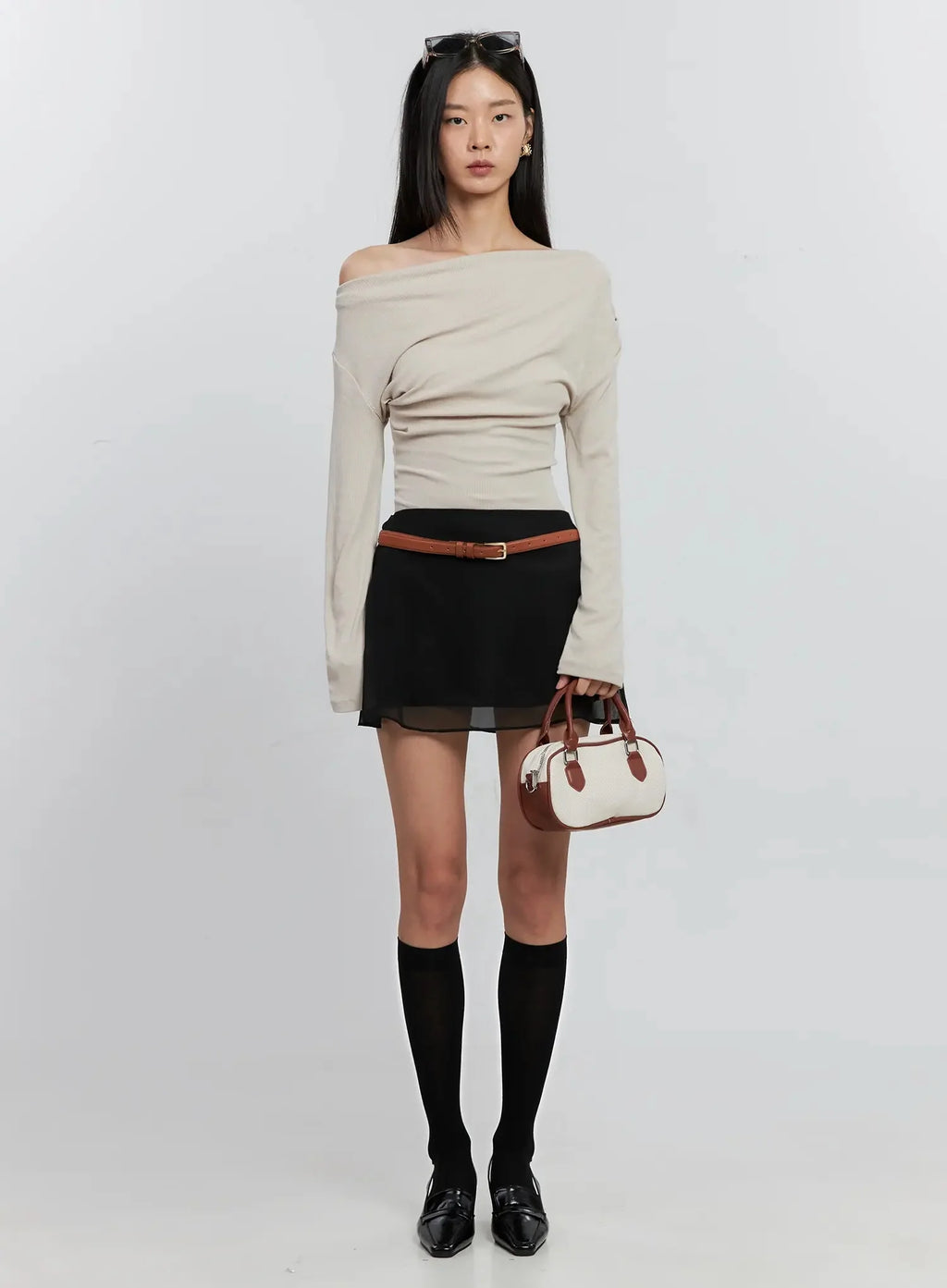 Asymmetric Long Sleeve Top IS516