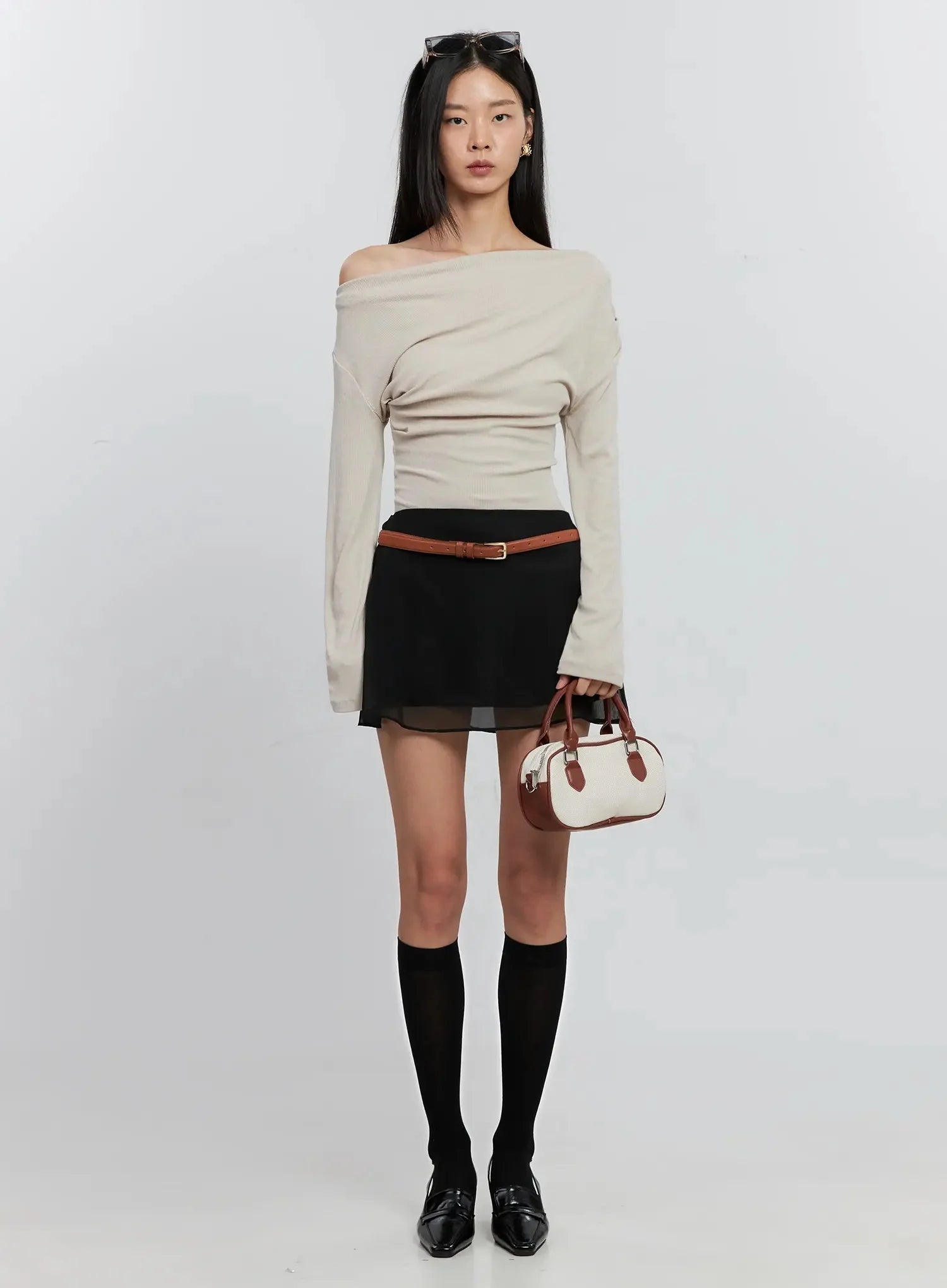 Asymmetric Long Sleeve Top IS516