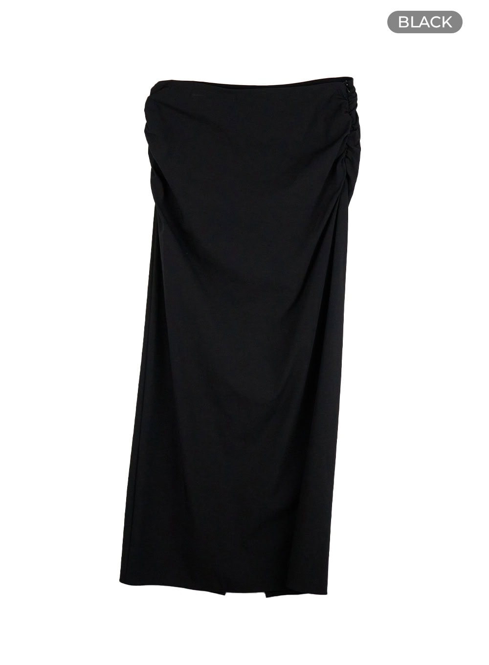 Shirred Solid Maxi Skirt IU412
