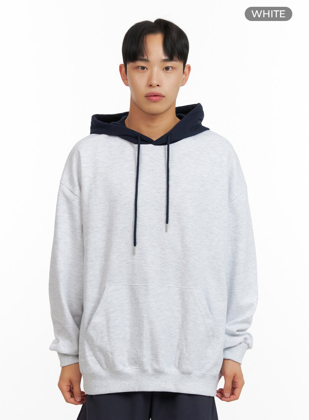 Men's Contrasting Hoodie (White) IU414