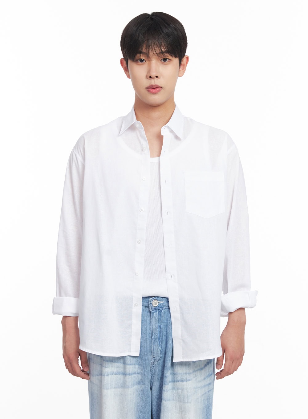 Men's Linen Collared Shirt IY522
