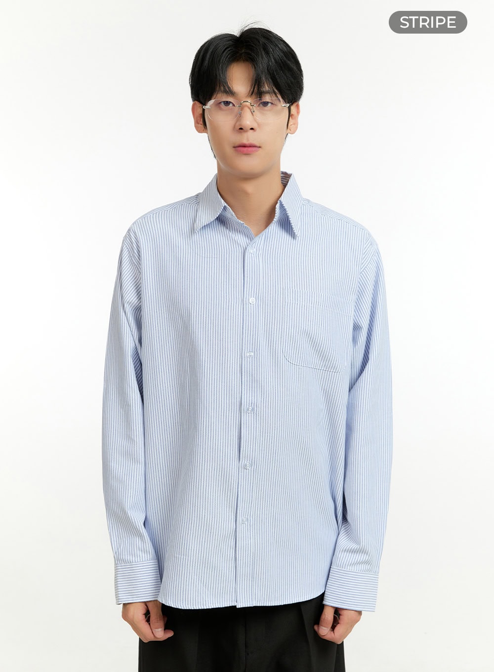 Men's Stripe Buttoned Shirt IL412