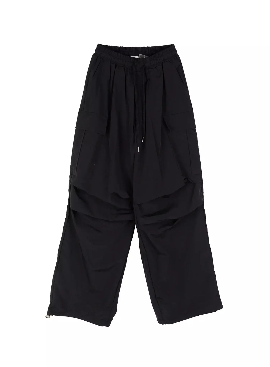 Black Utility Wide-Fit Cargo Pants IC503