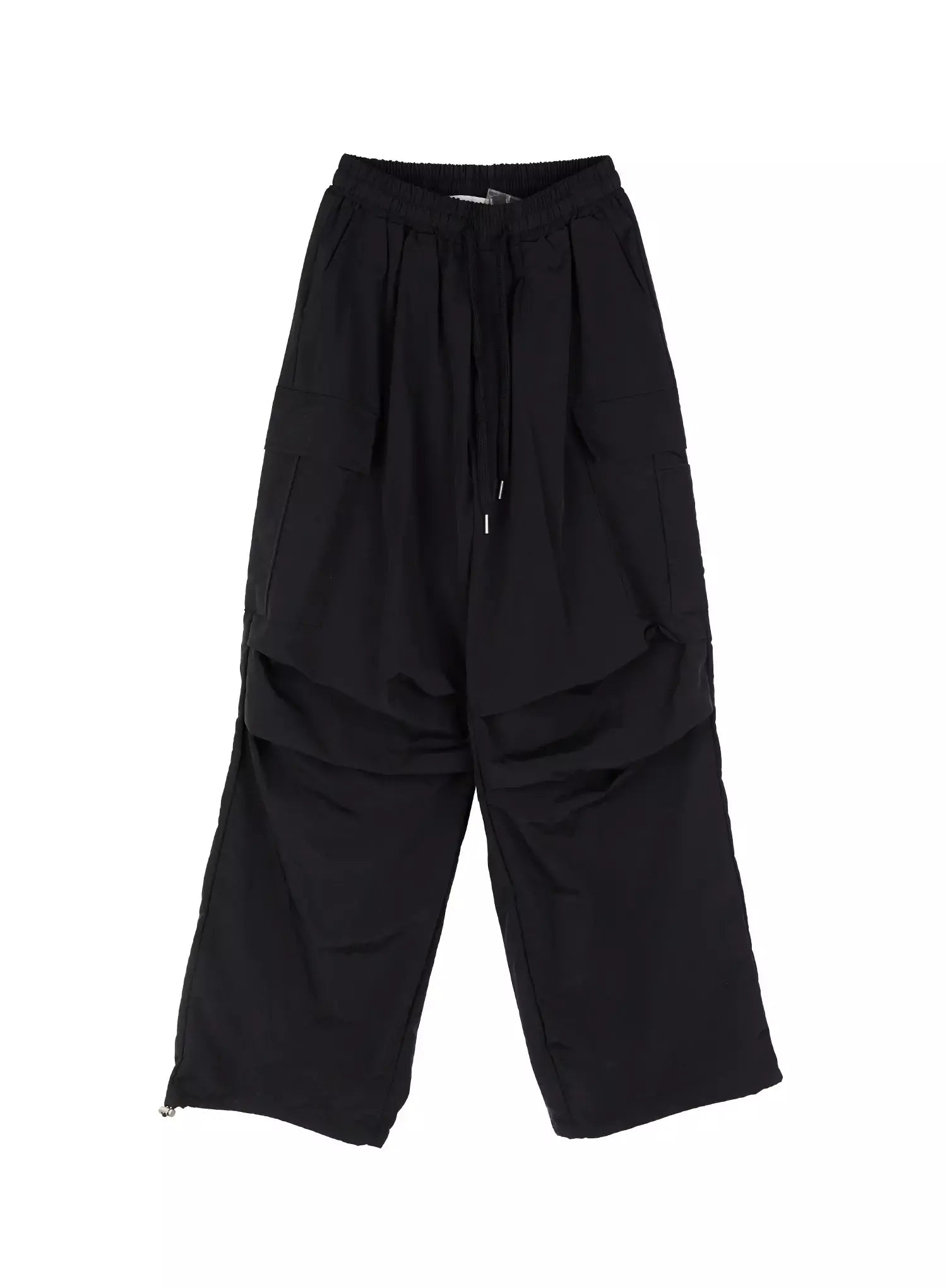 Black Utility Wide-Fit Cargo Pants IC503