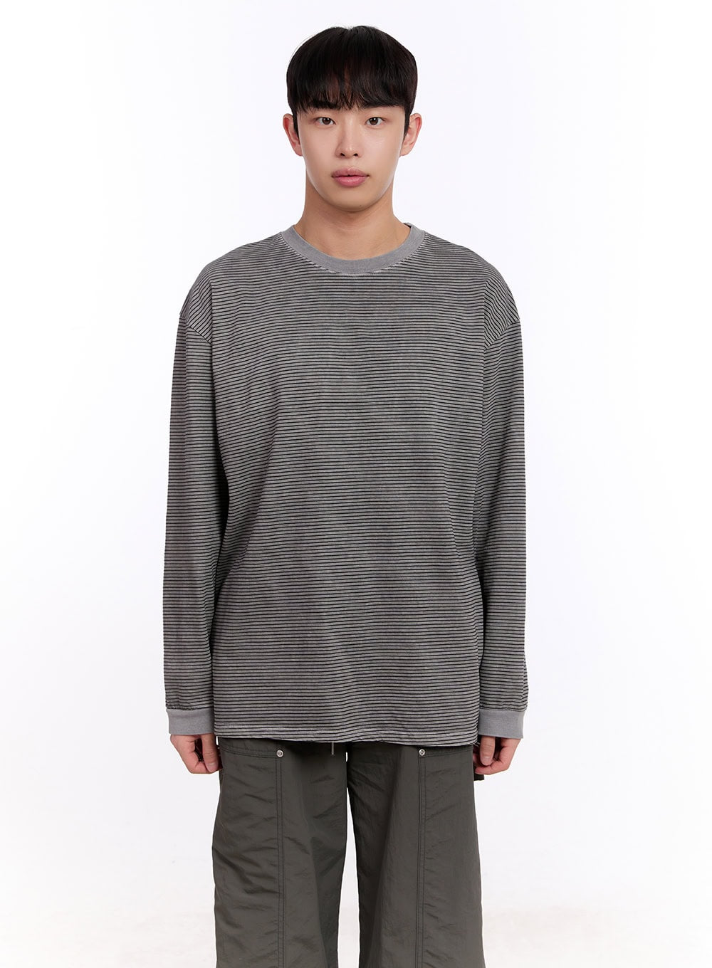 Men's Oversized Striped Long Sleeve Tee IM512