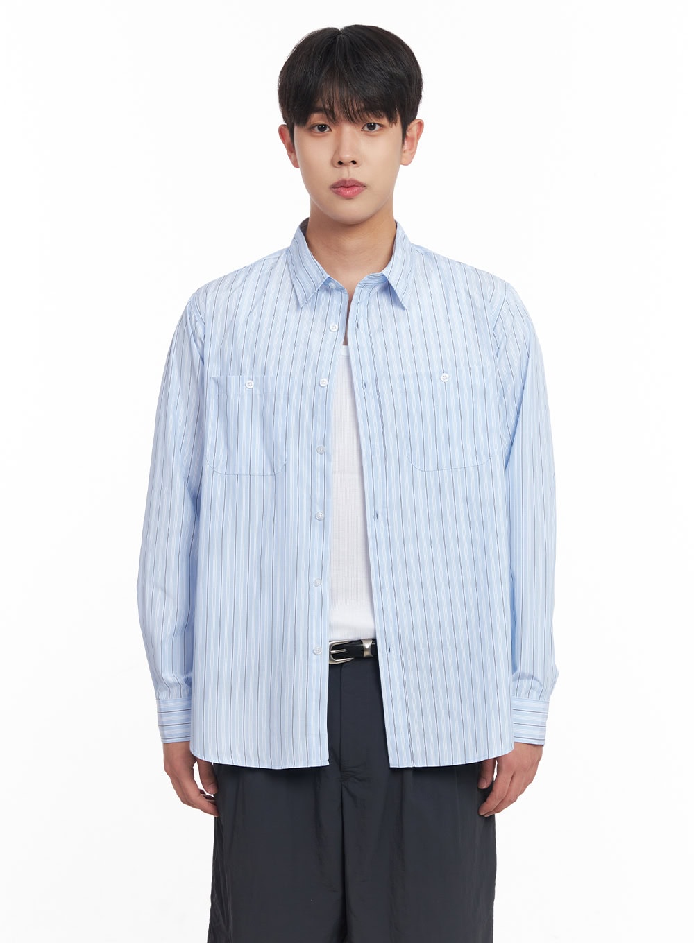 Men's Striped Collared Shirt IY522
