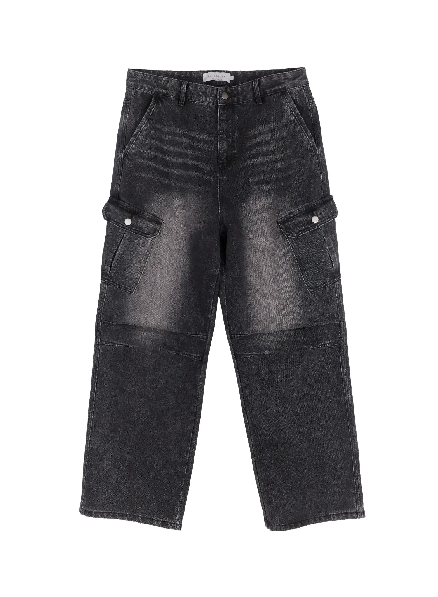 Men's Double Darted Cargo Wide-Leg Jeans IS509