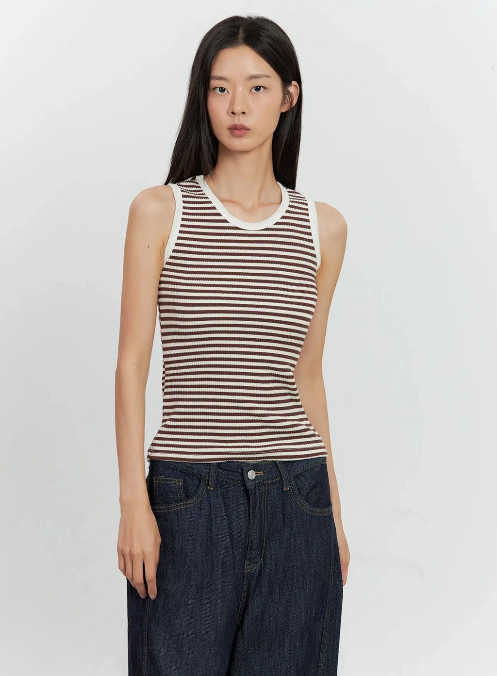 Striped Knit Tank Top IL528