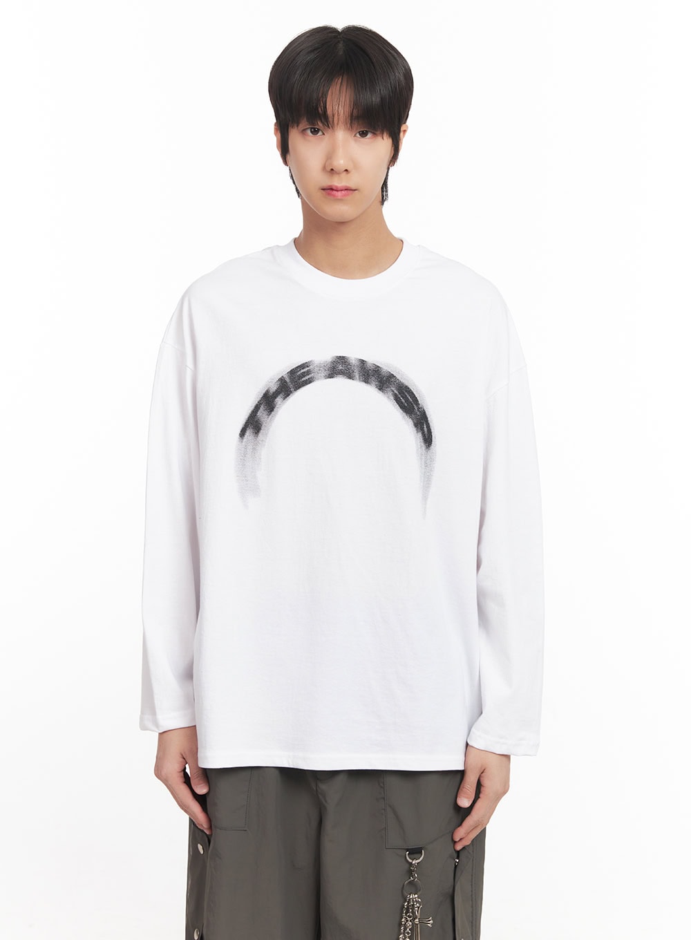 Men's Graphic Cotton Long Sleeve Shirt IA510