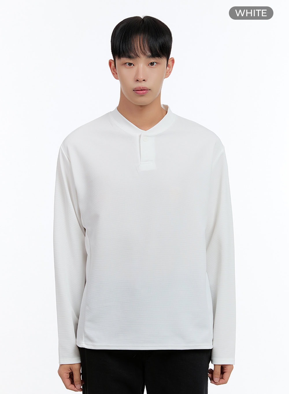 Men's Henley Neck Long Sleeve Tee IS413