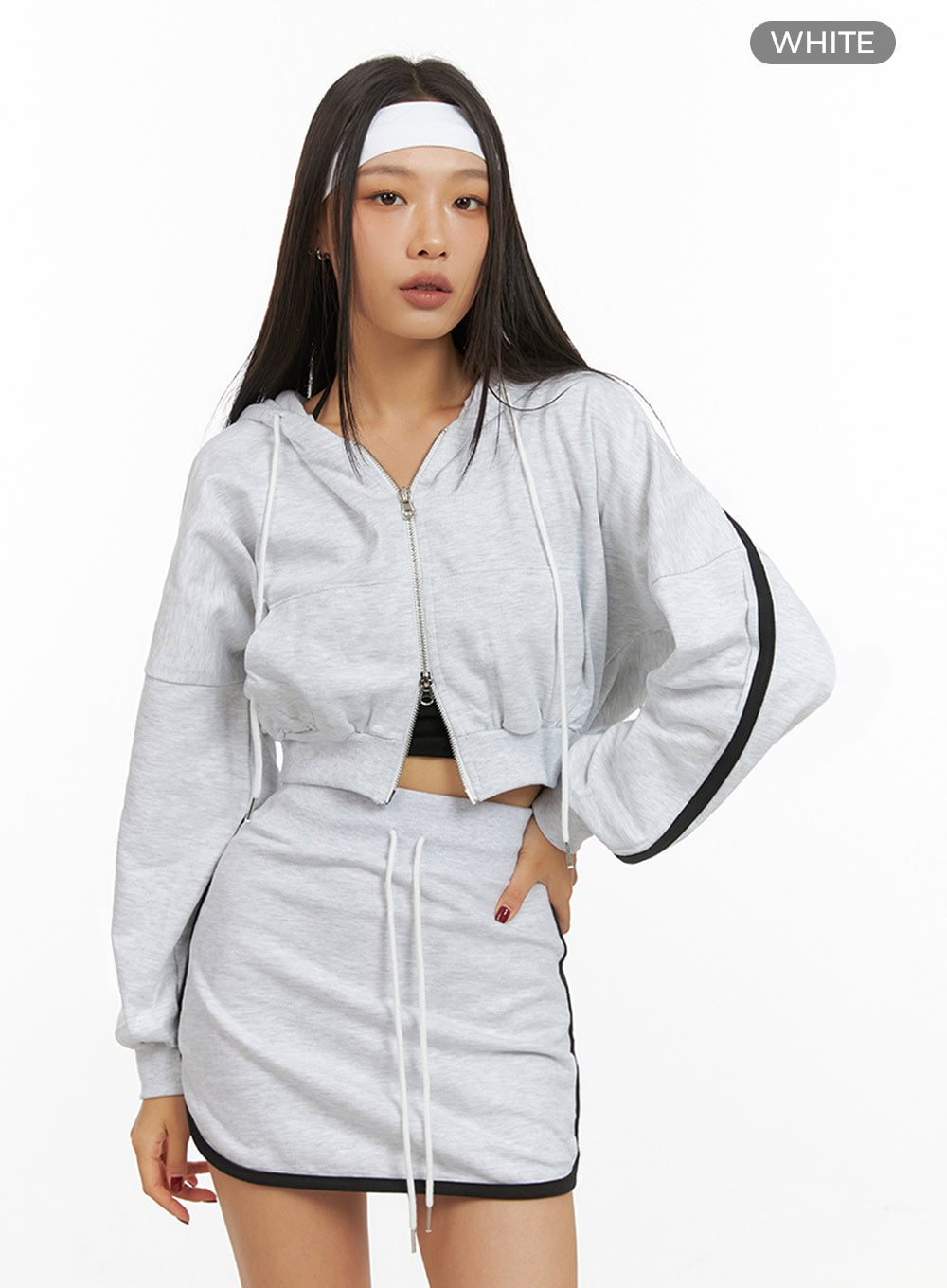 Cotton Zip- Up Track Hoodie IS427