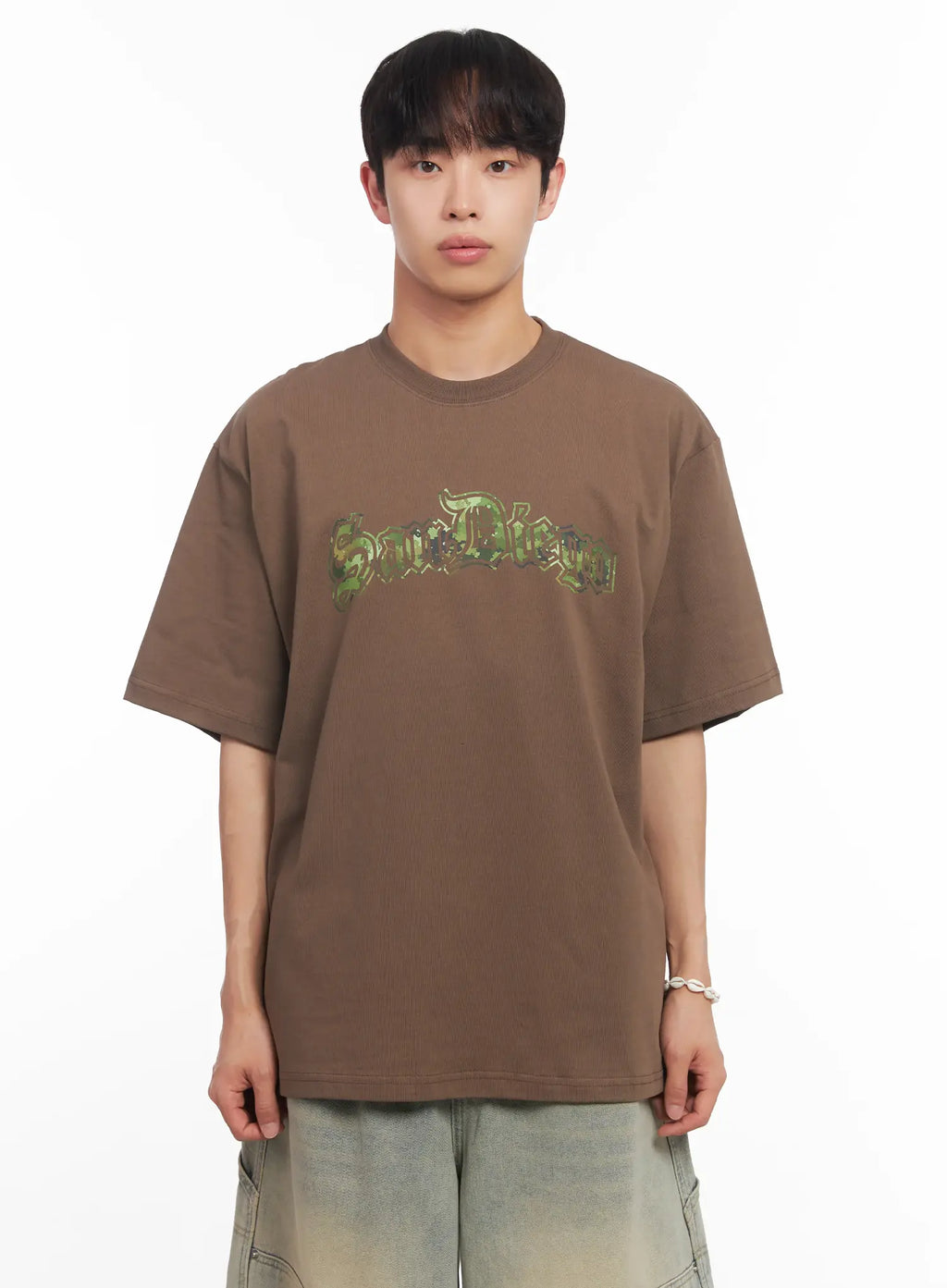 Men's Camo Graphic Oversized Tee IU518